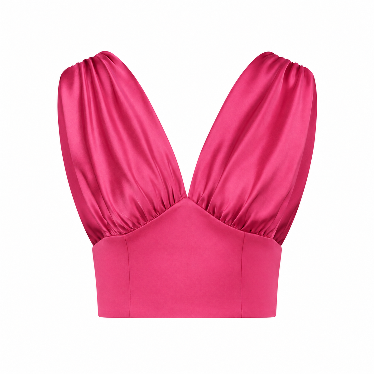 Satin Plunge Crop Top