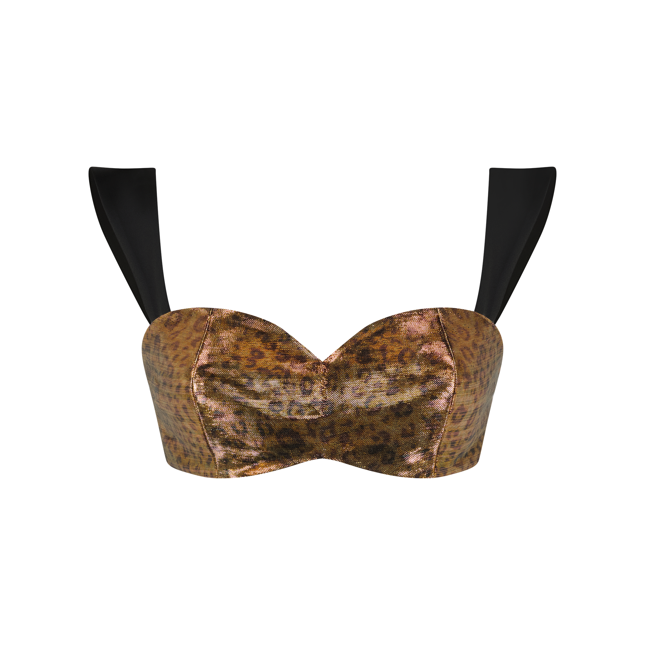 Leopard Print Bralette - Metallic Gold