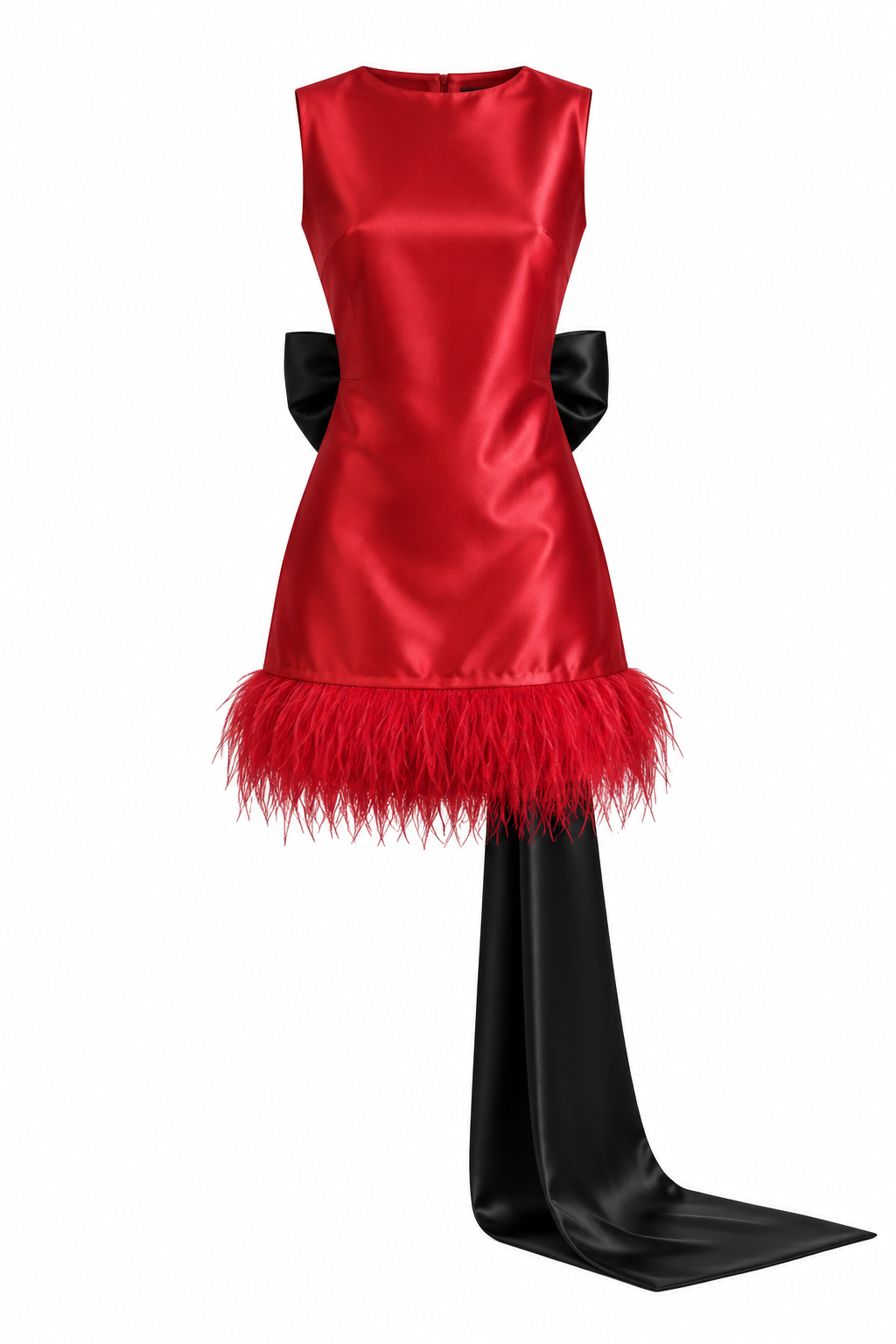 Oversized Bow Backless Mini Dress