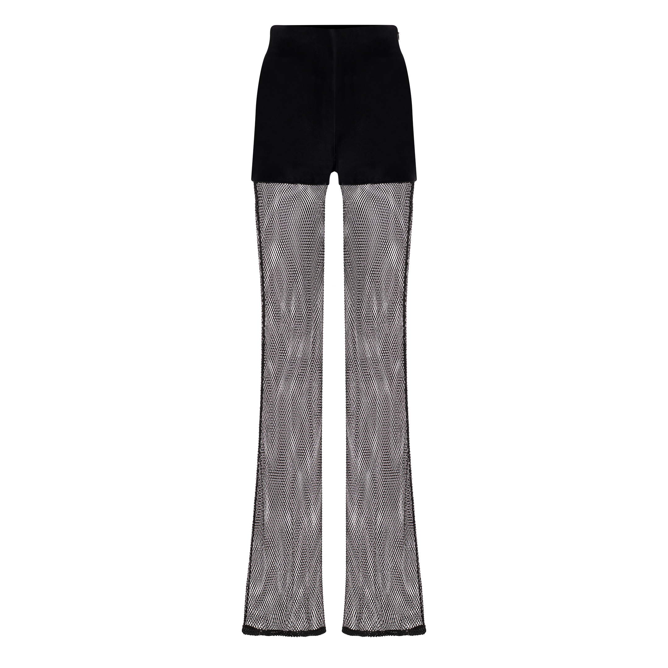 Crystal Embellished Mesh Trousers