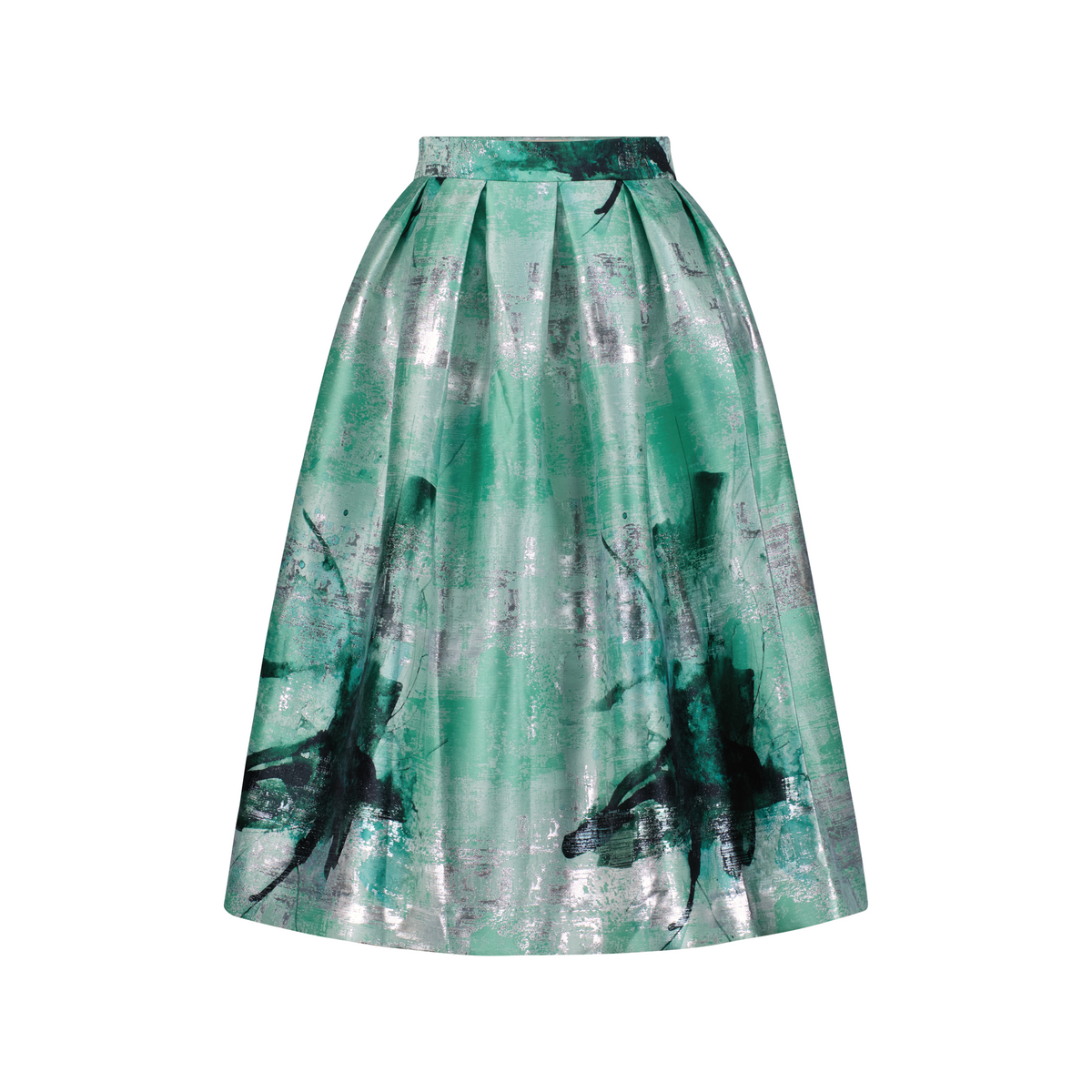 Bouffant Silk Midi Skirt