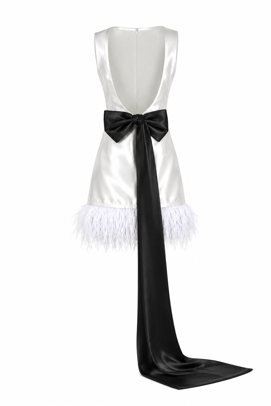 Oversized Bow Backless Mini Dress