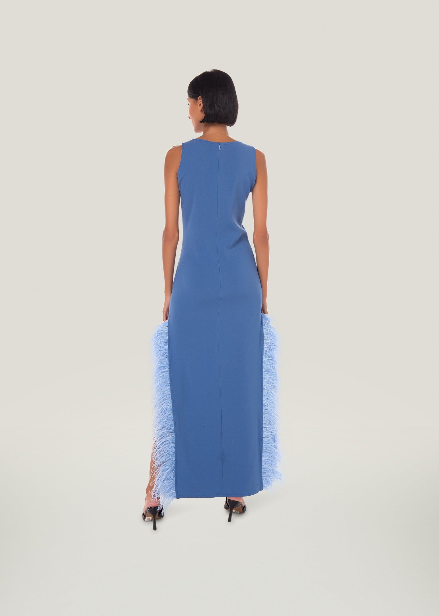 Feather-trim Jewel Dress