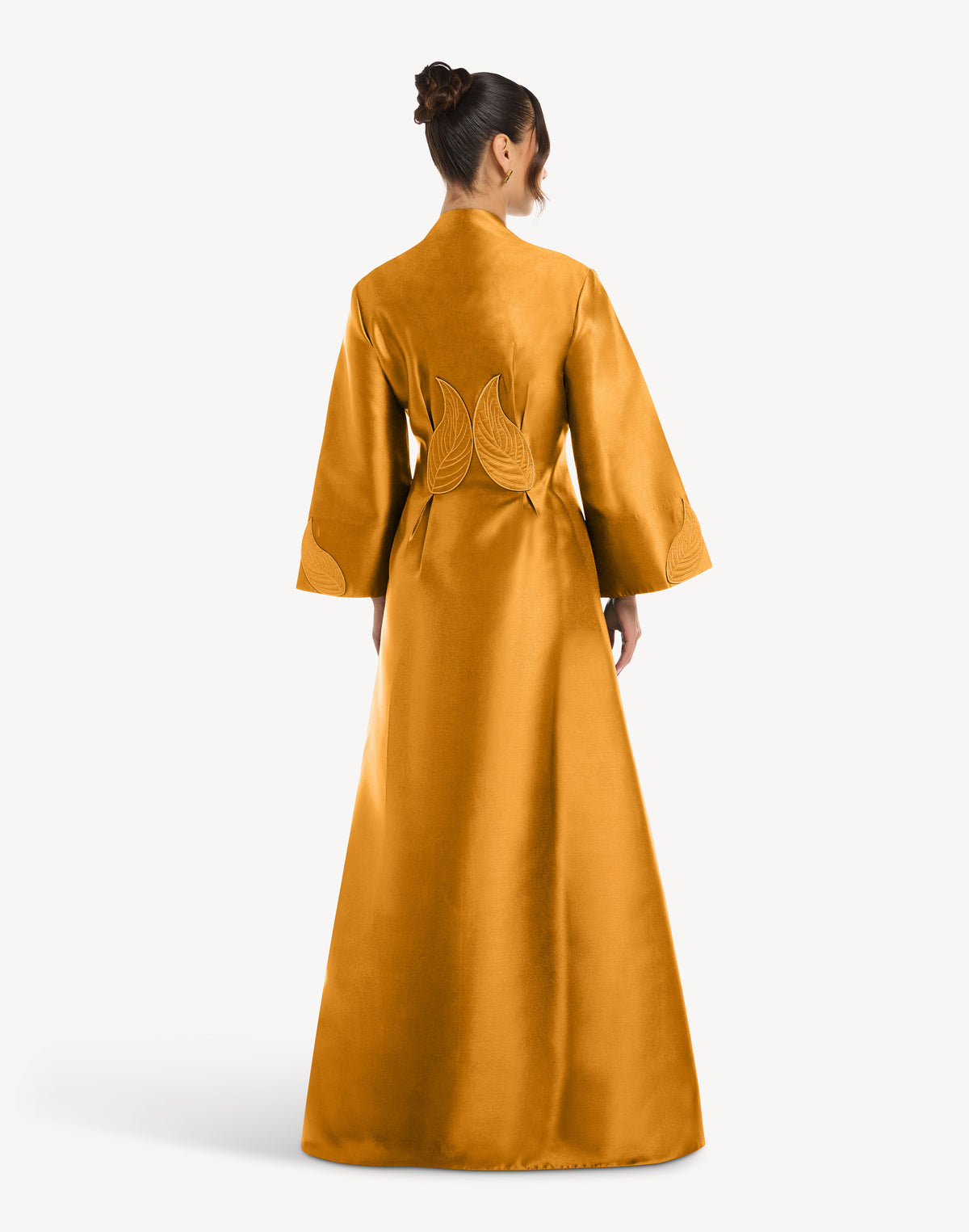 Alia Leaf Applique Kimono Abaya
