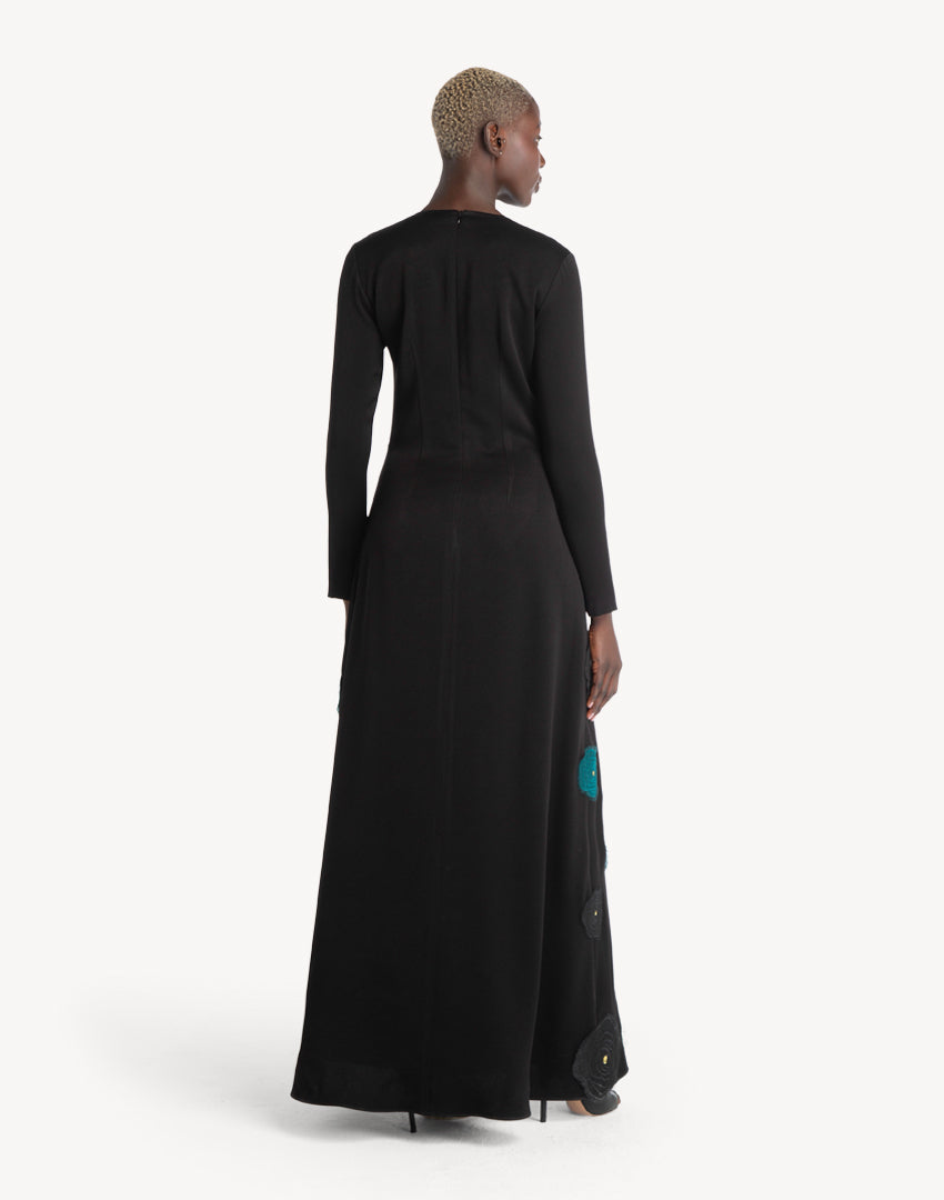 Raissa Floral Appliqué A-line Dress