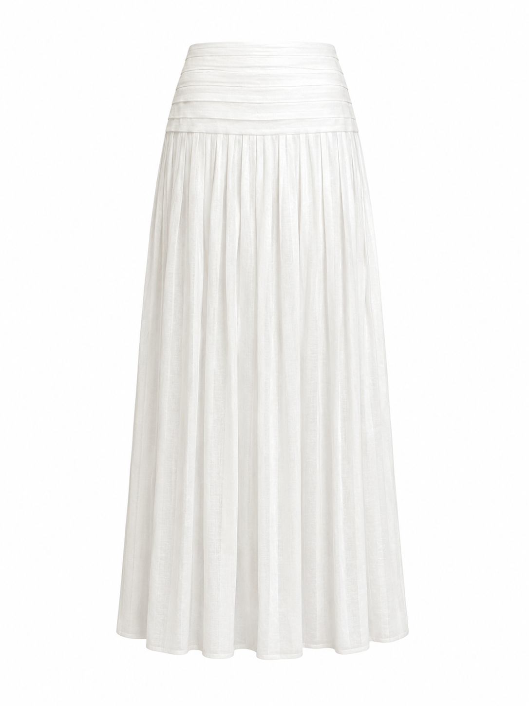 Shimmer High-Waisted Pleated Maxi Skirt