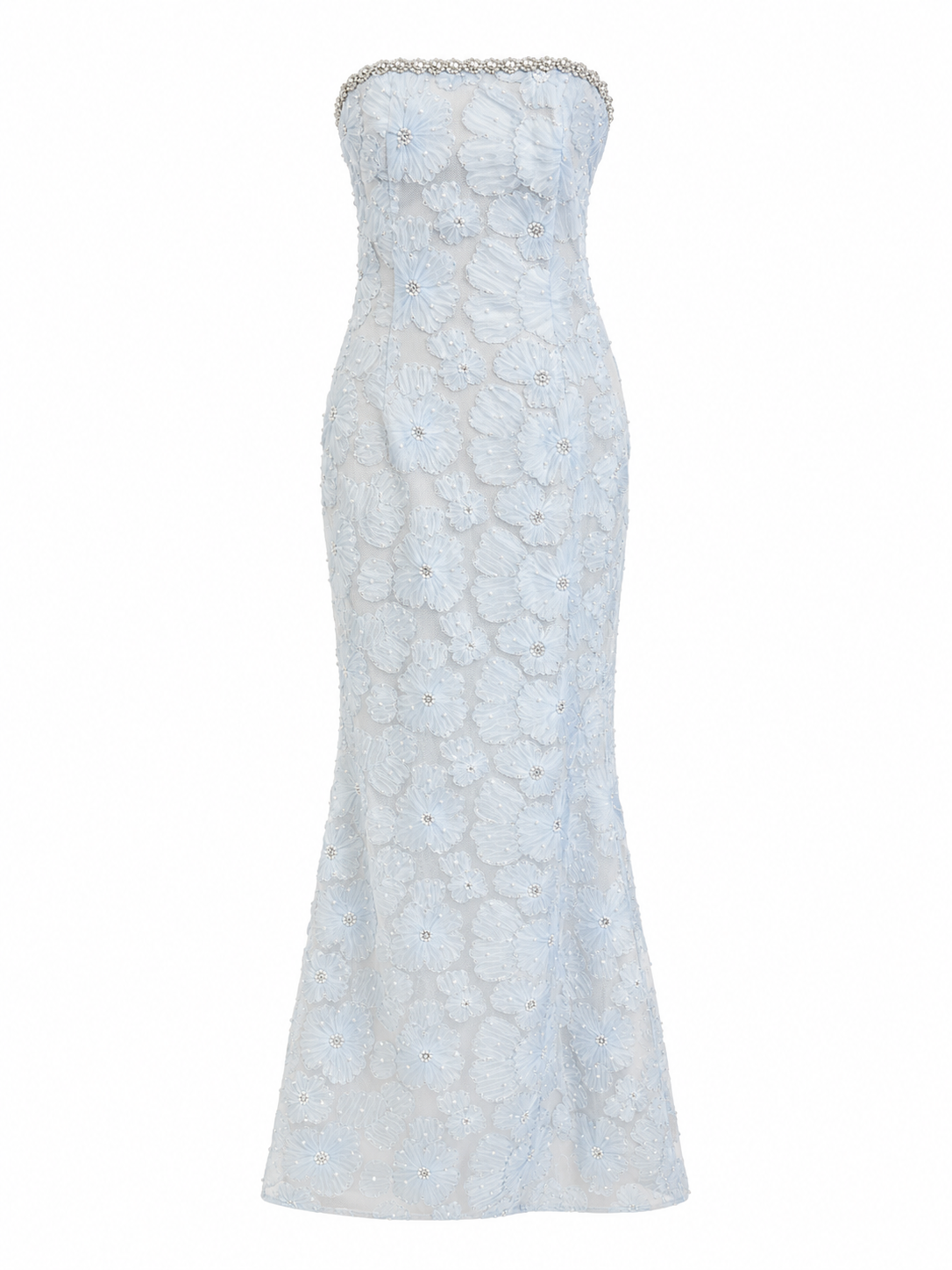 Fleur de Perle Strapless Mermaid Dress