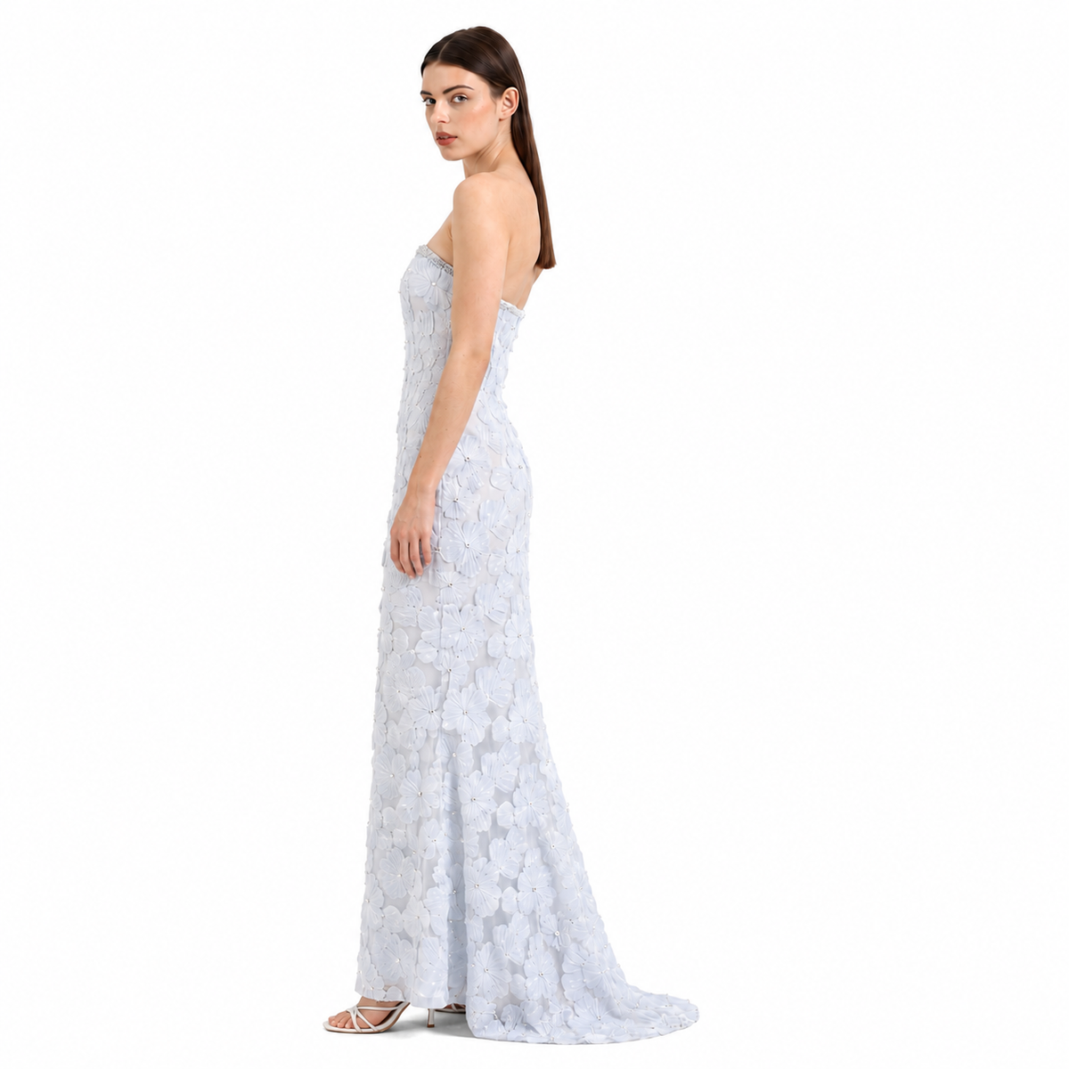 Fleur de Perle Strapless Mermaid Dress