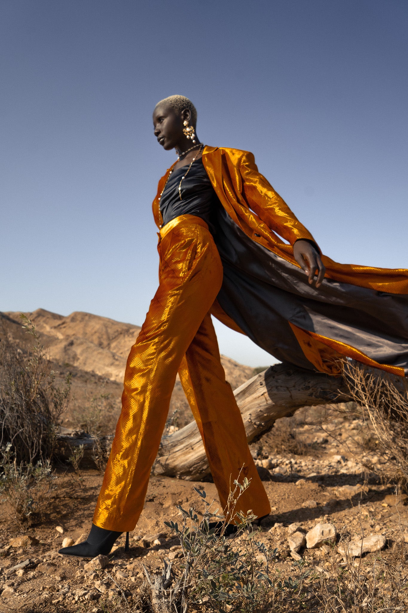 Ribbed Velvet High Waisted Trousers