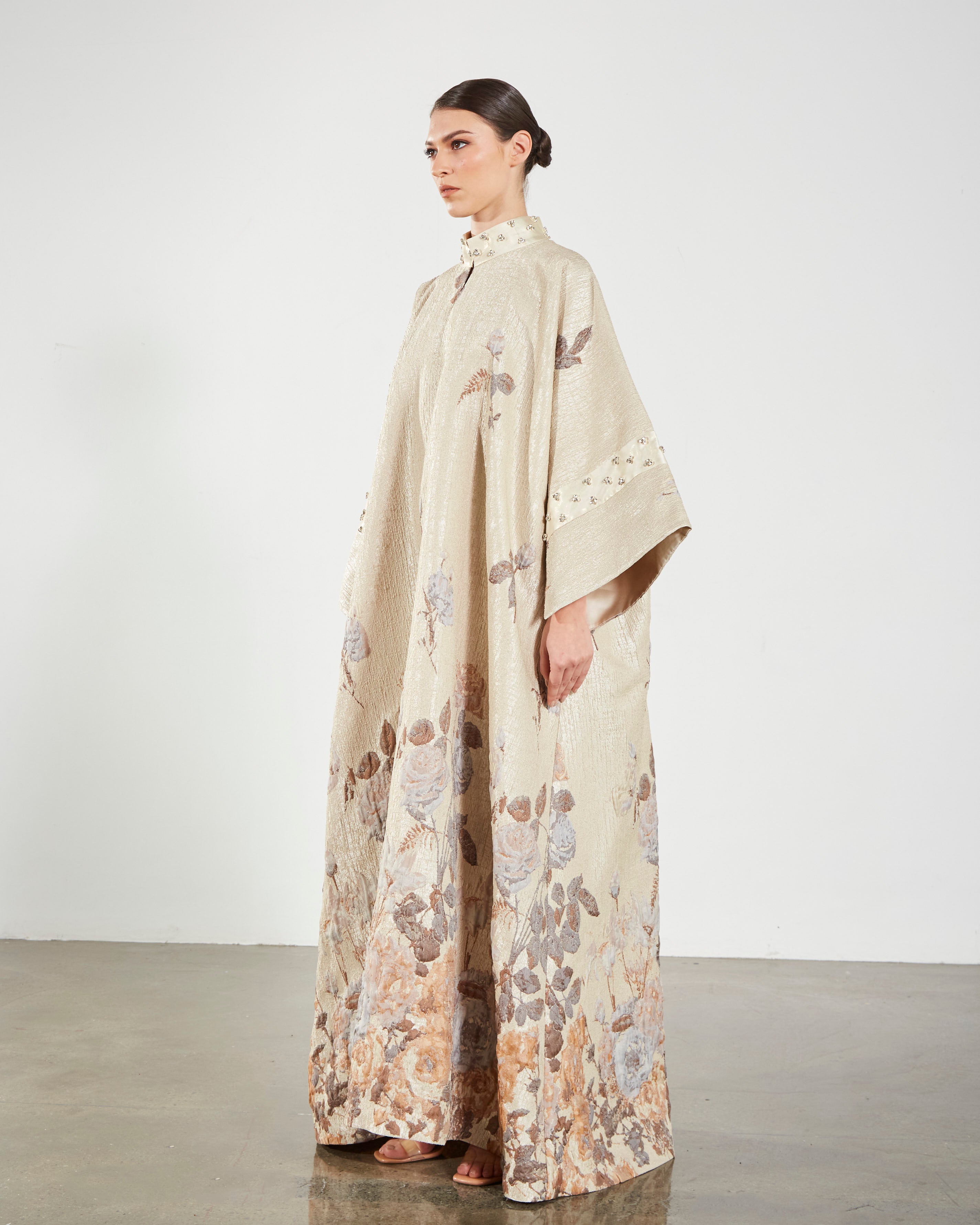 Brocade Embellished Rose Kaftan