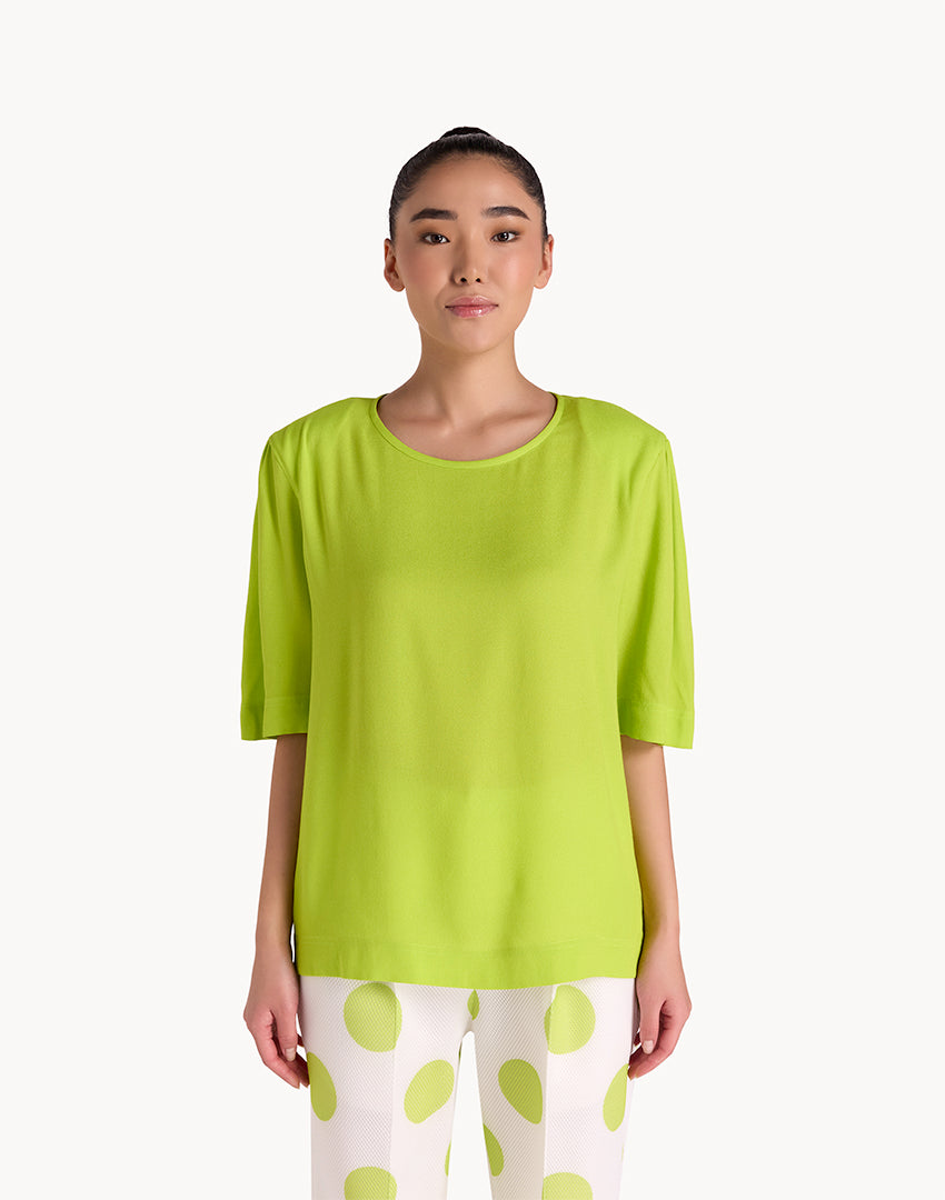 Crepe de Chine Padded Shirt