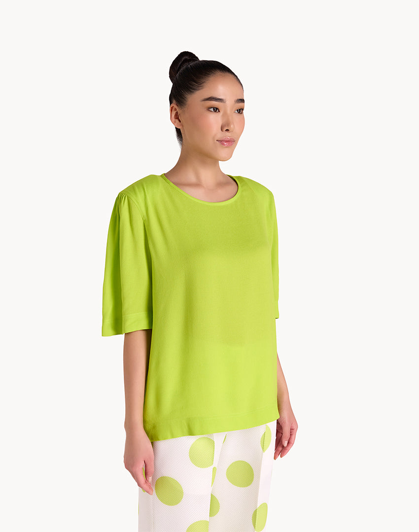Crepe de Chine Padded Shirt