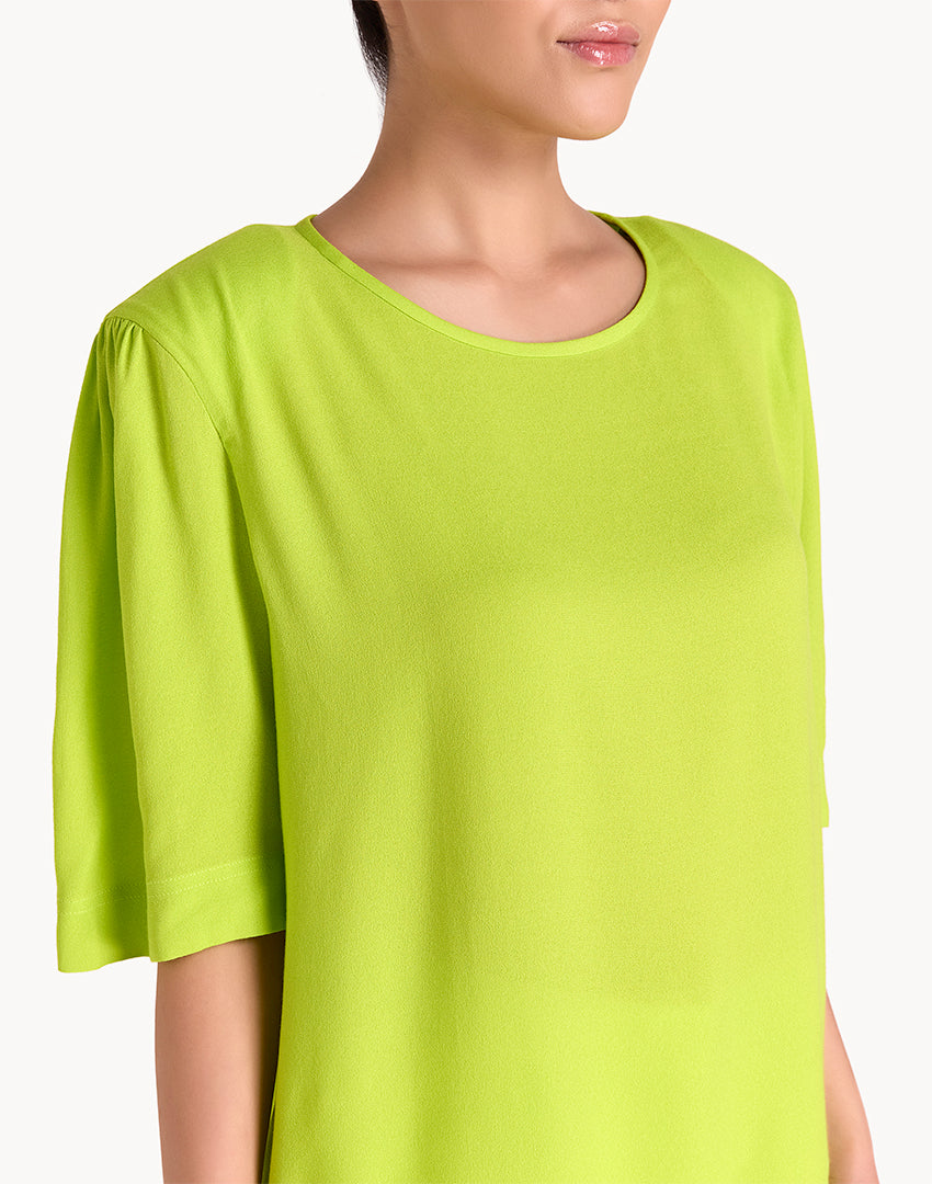 Crepe de Chine Padded Shirt