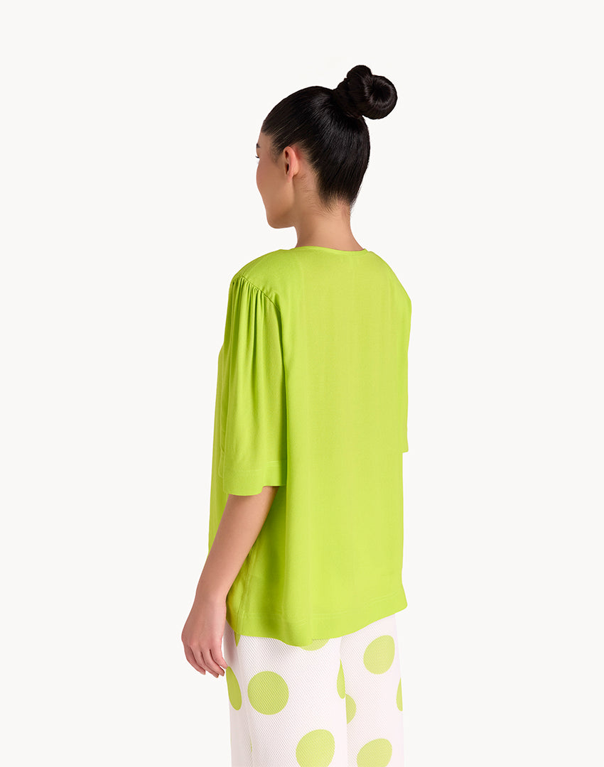 Crepe de Chine Padded Shirt