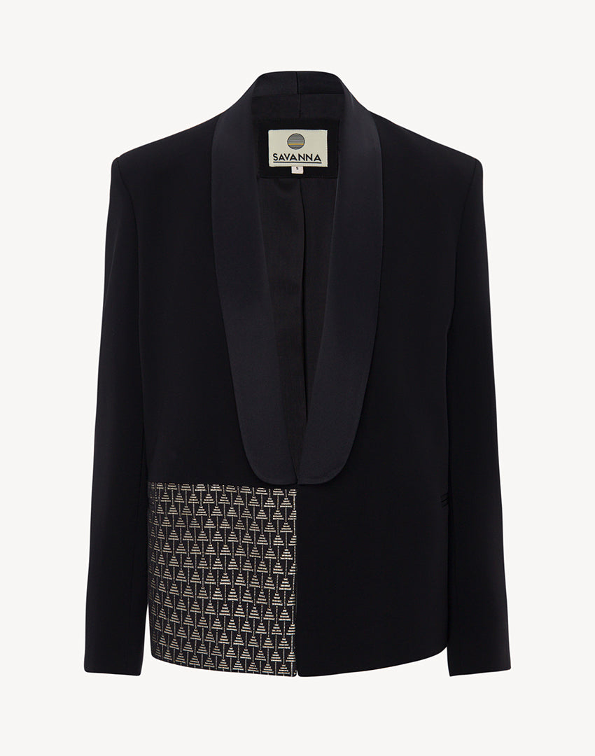 Aya Handwoven Fabric Embellished Jacket