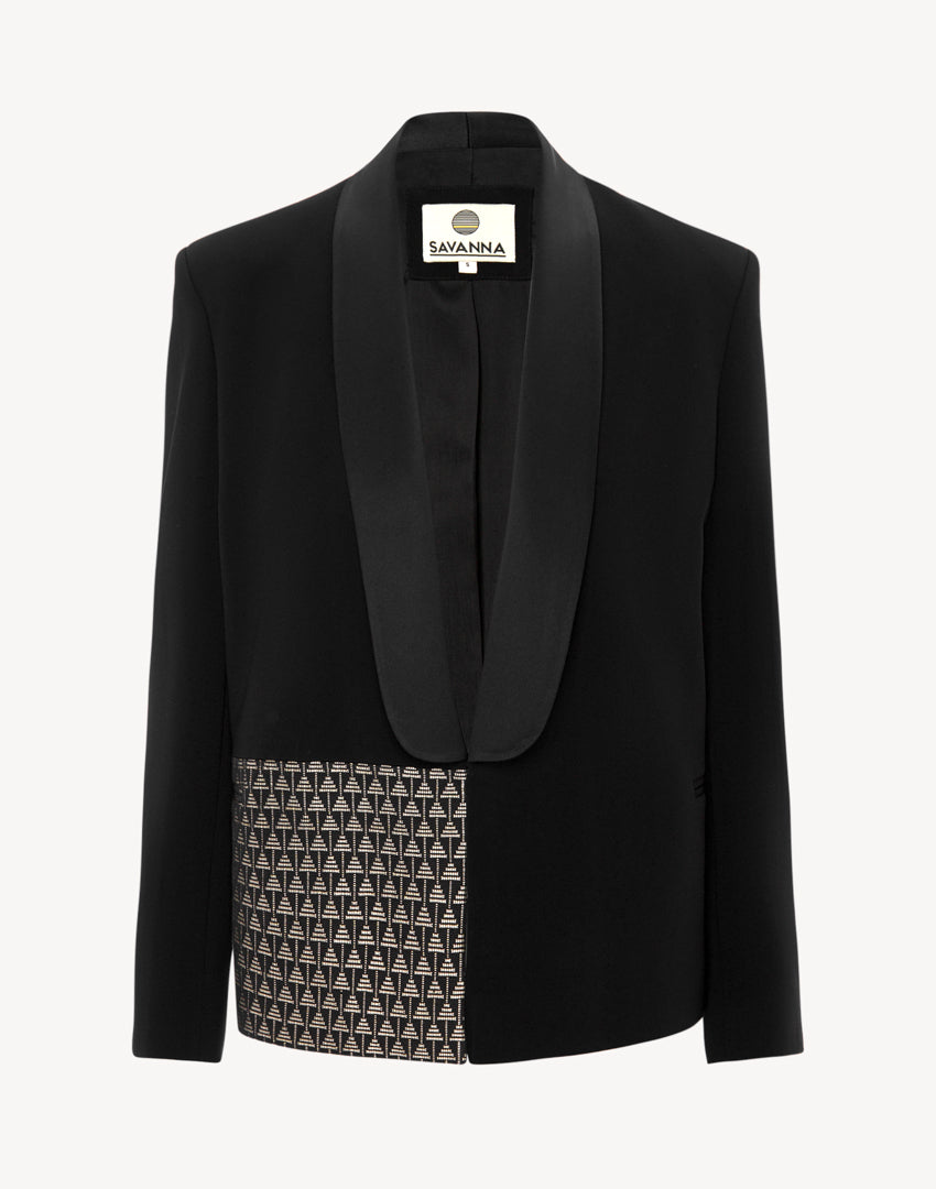 Aya Handwoven Fabric Embellished Jacket