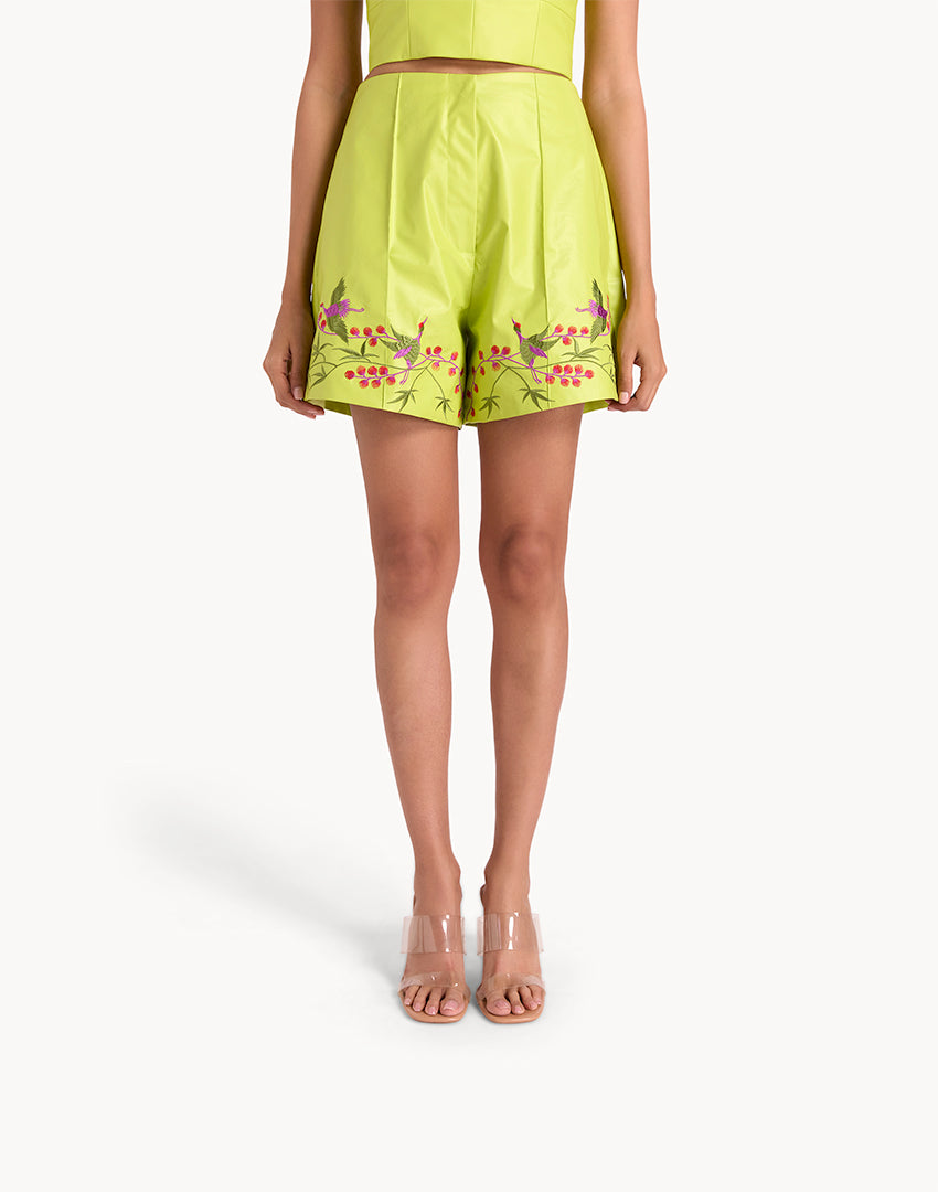 Faux Leather Sweetheart Short