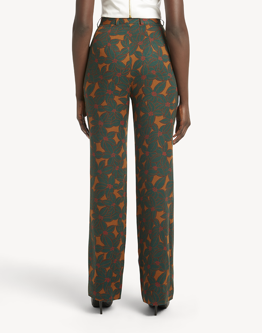 Floral Printed Wool Trousers