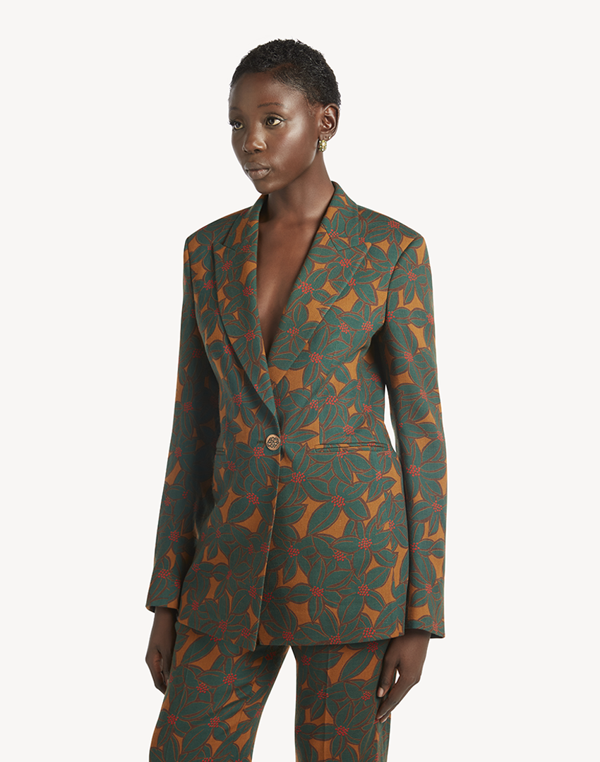 Floral Printed Wool Jacket