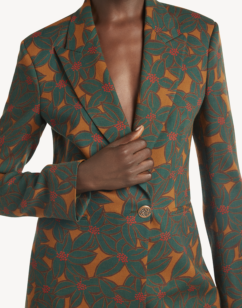 Floral Printed Wool Jacket