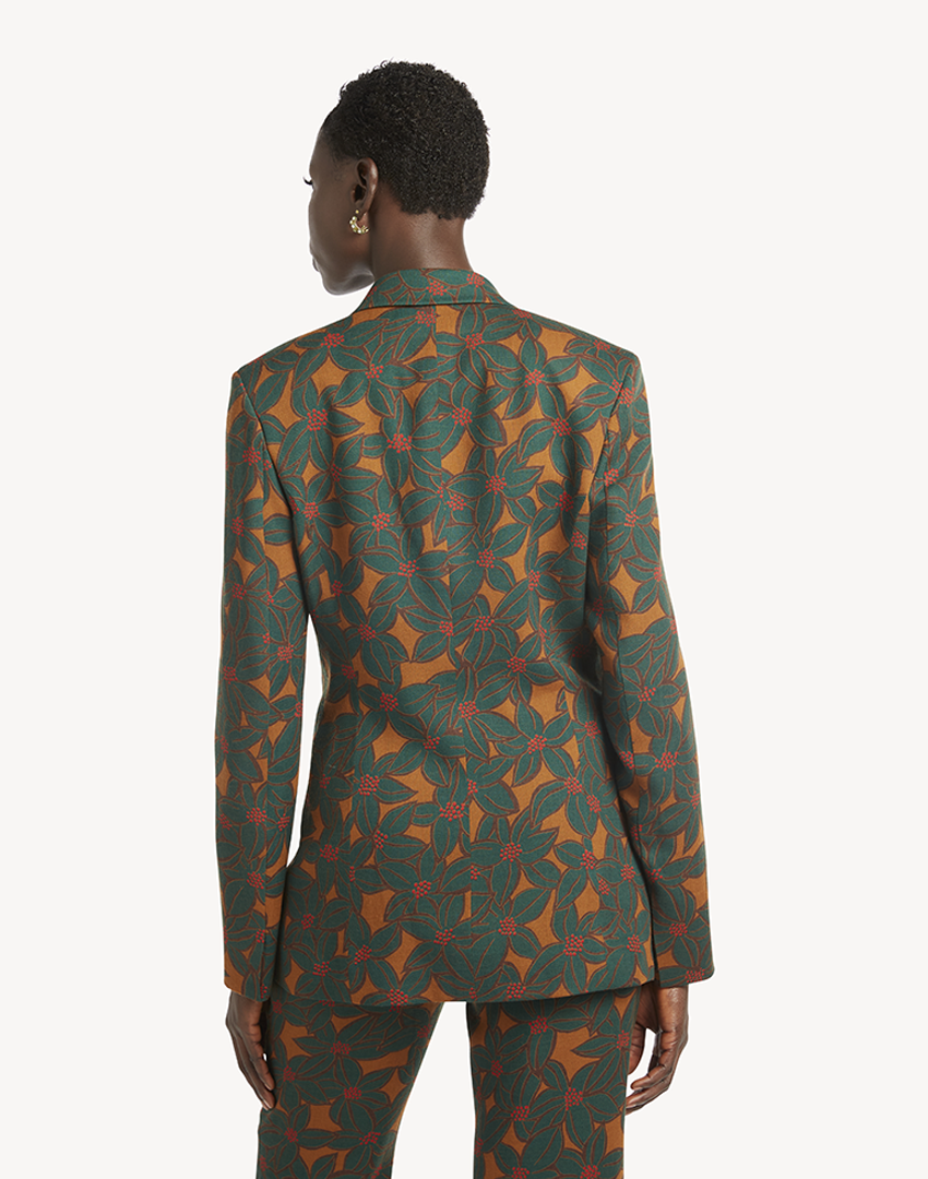 Floral Printed Wool Jacket