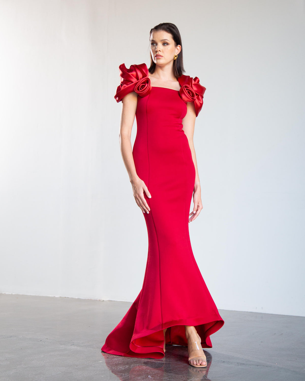 Rose Sleeve Panel Maxi Dress
