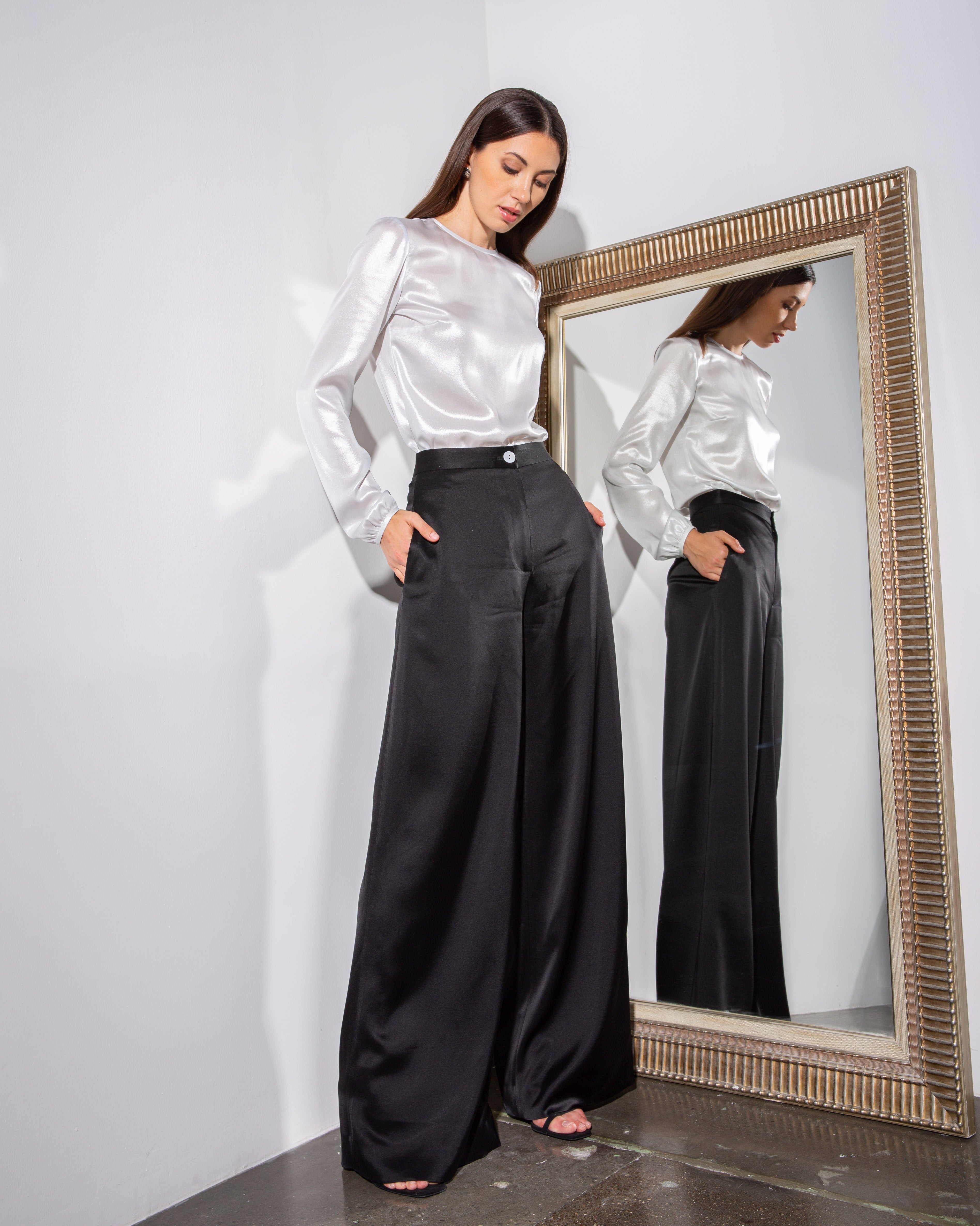 Essentials Shimmer Long-Sleeve Blouse