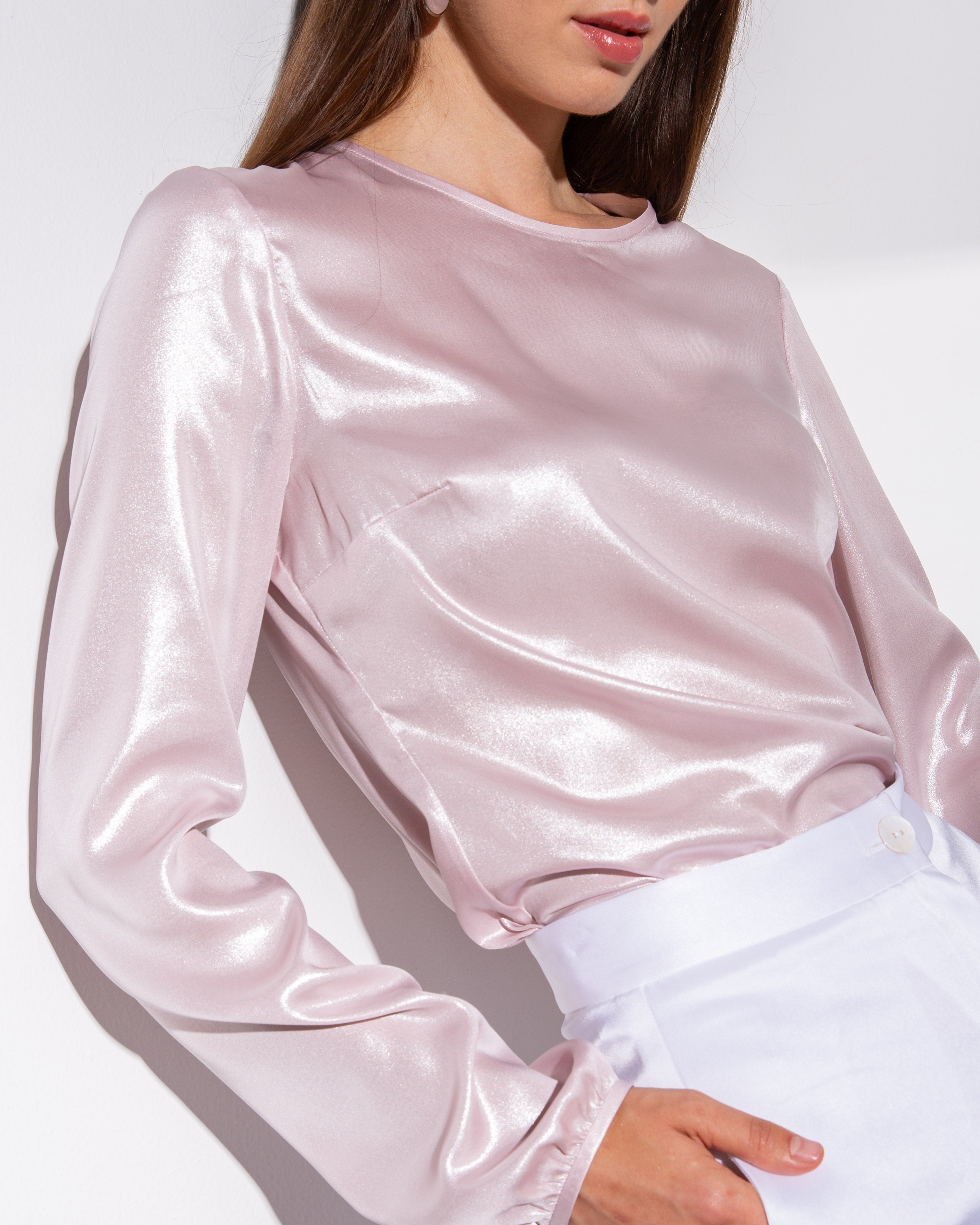 Essentials Shimmer Long-Sleeve Blouse