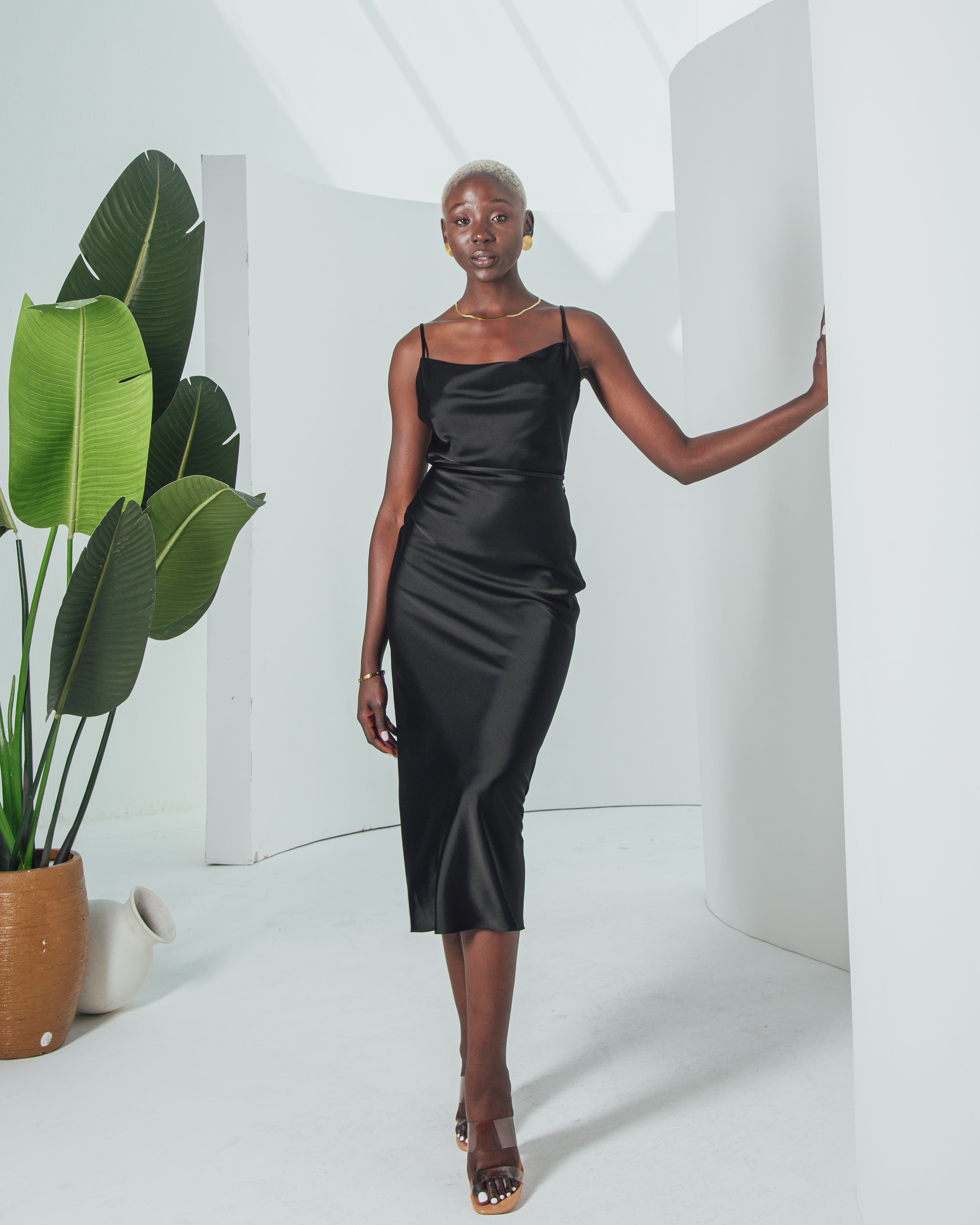 Essentials - Satin Midi Skirt