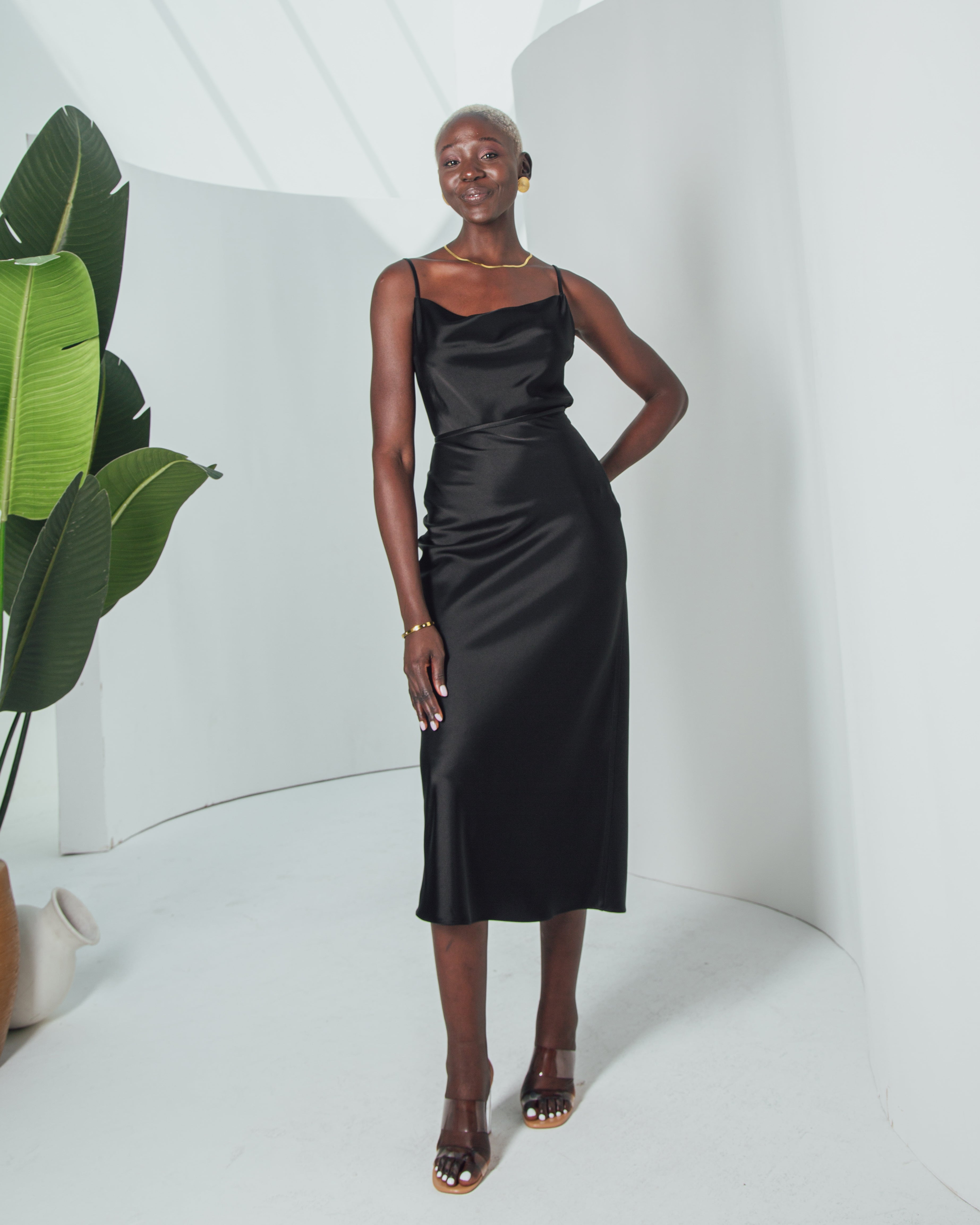 Essentials - Satin Midi Skirt