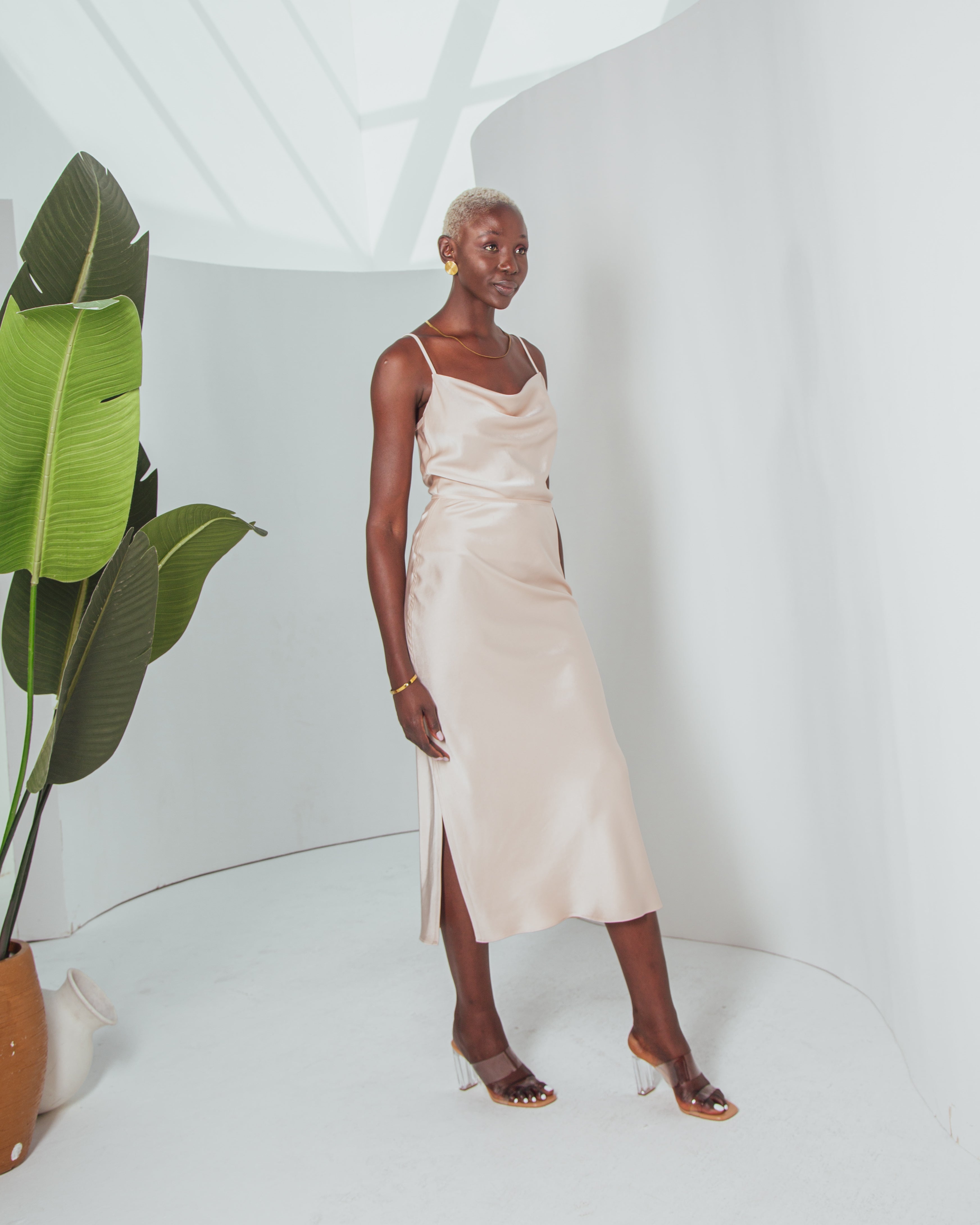 Essentials - Satin Midi Skirt