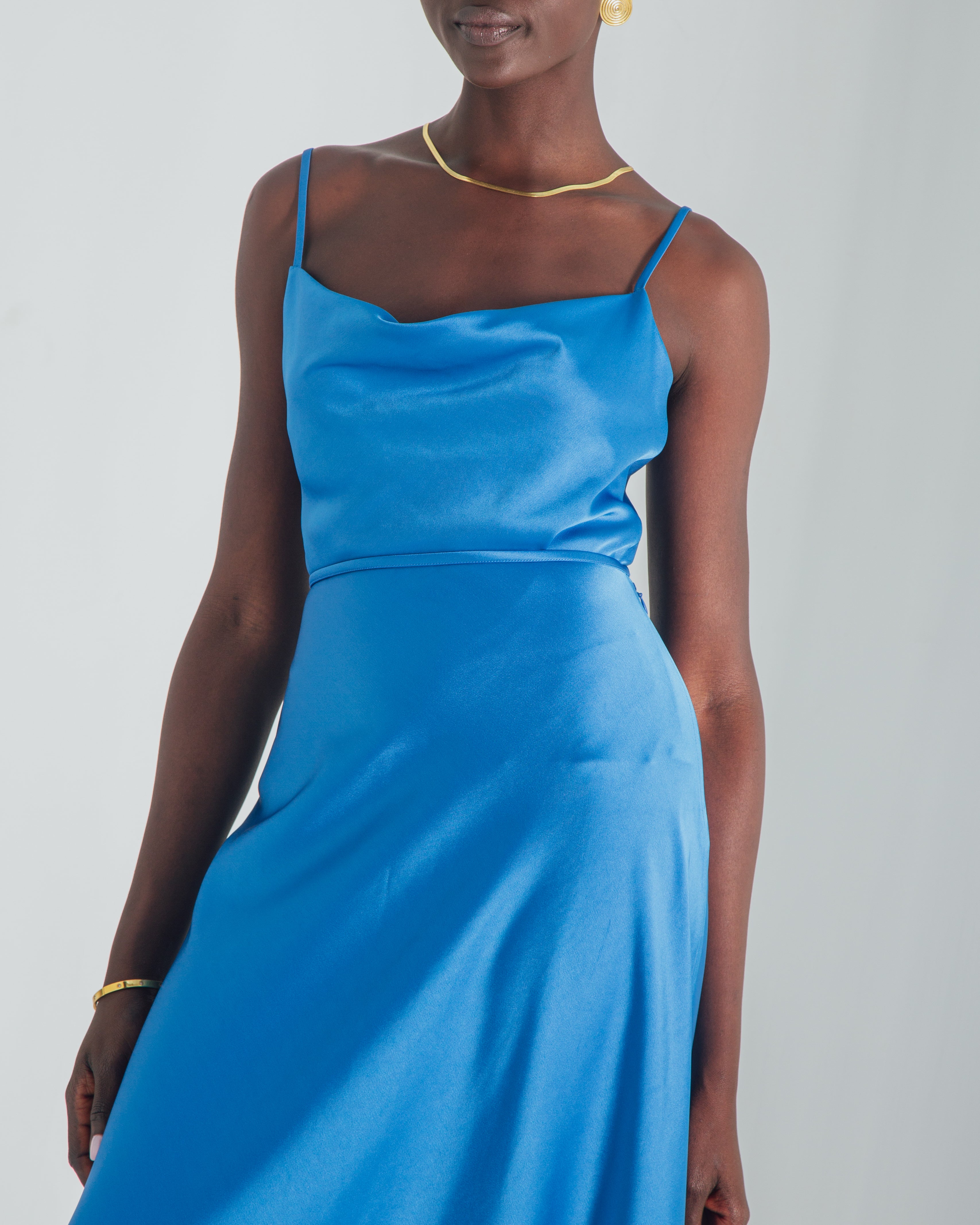 Essentials - Satin Cowl-Neck Top