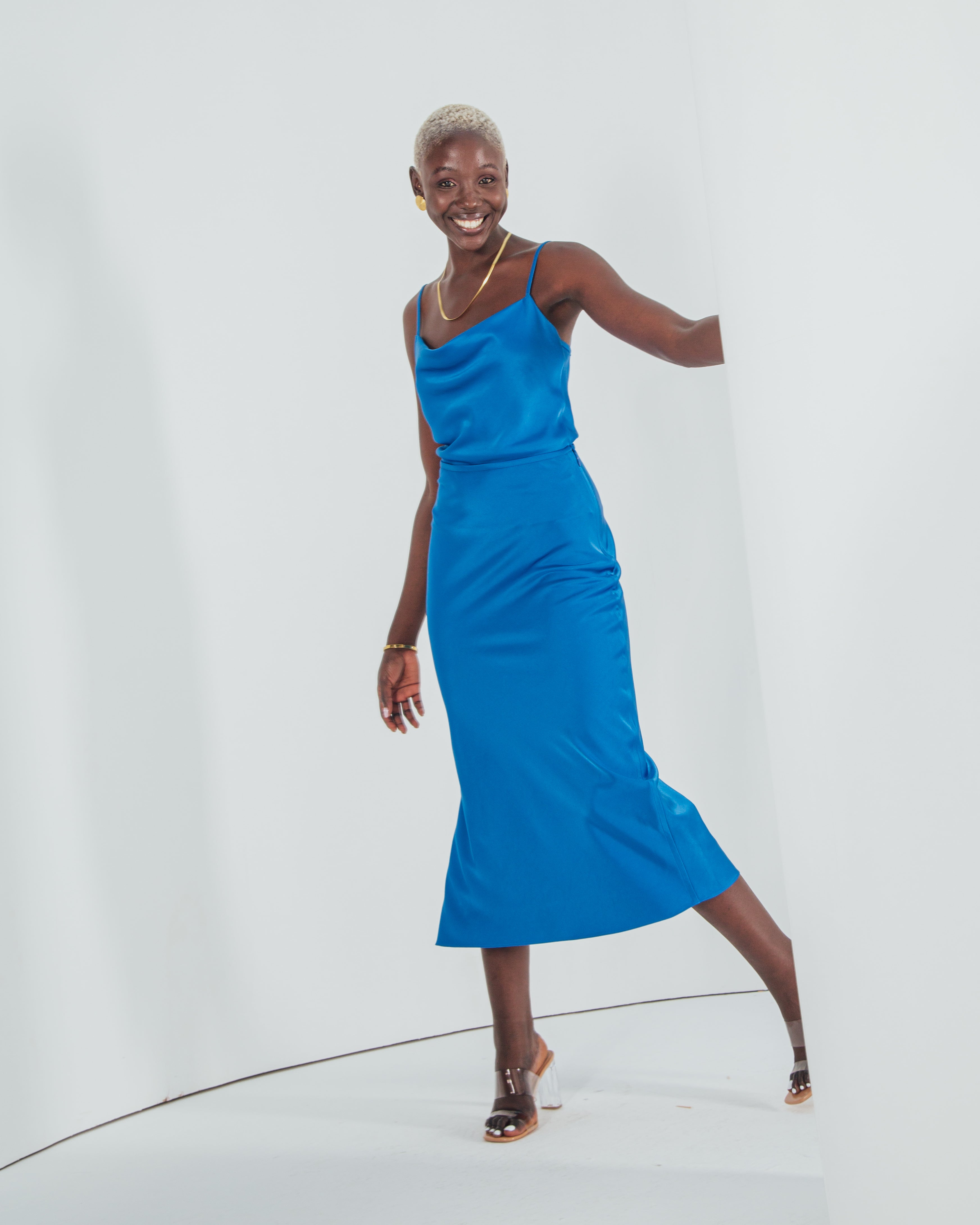 Essentials - Satin Midi Skirt