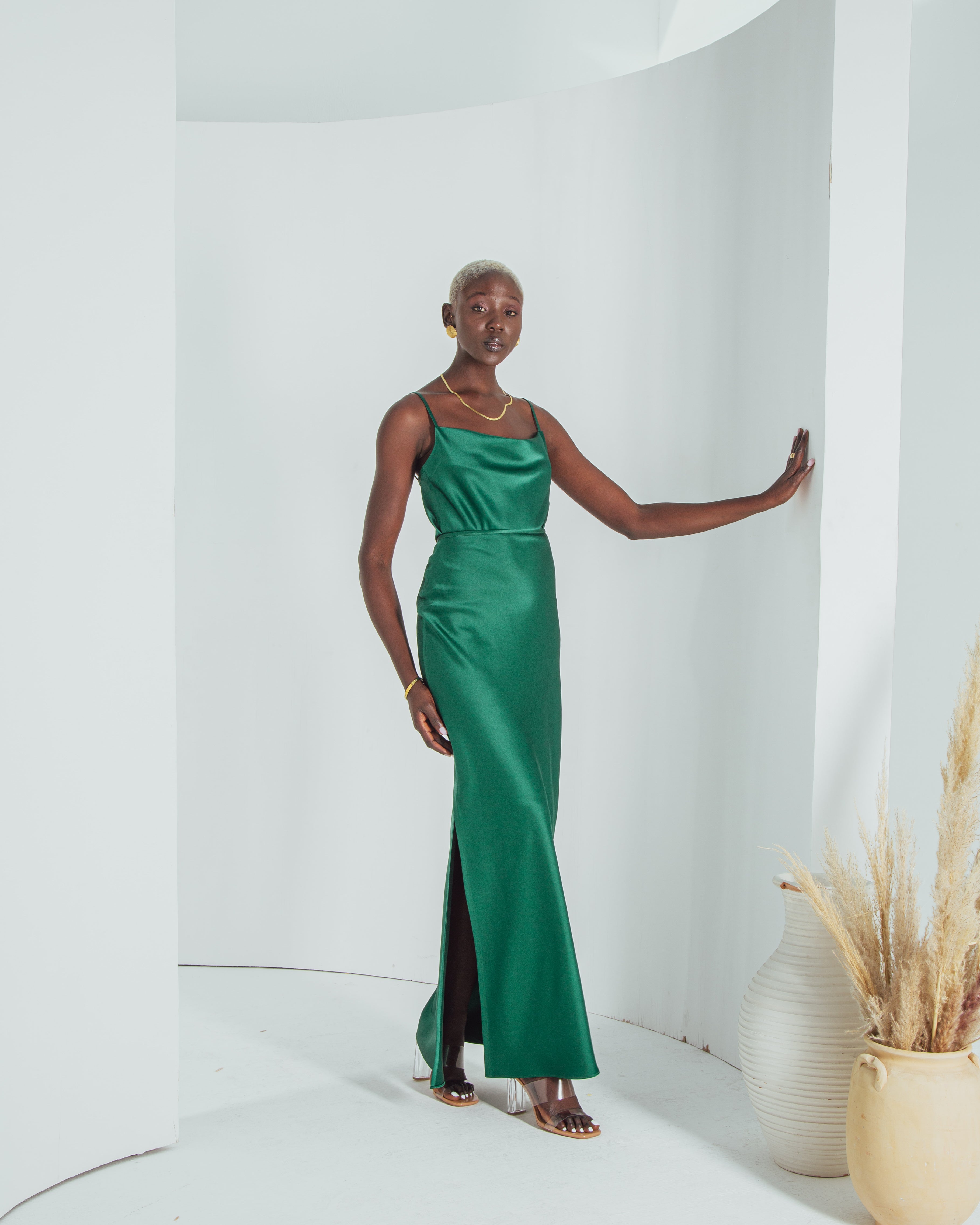 Essentials - Satin Cowl-Neck Top