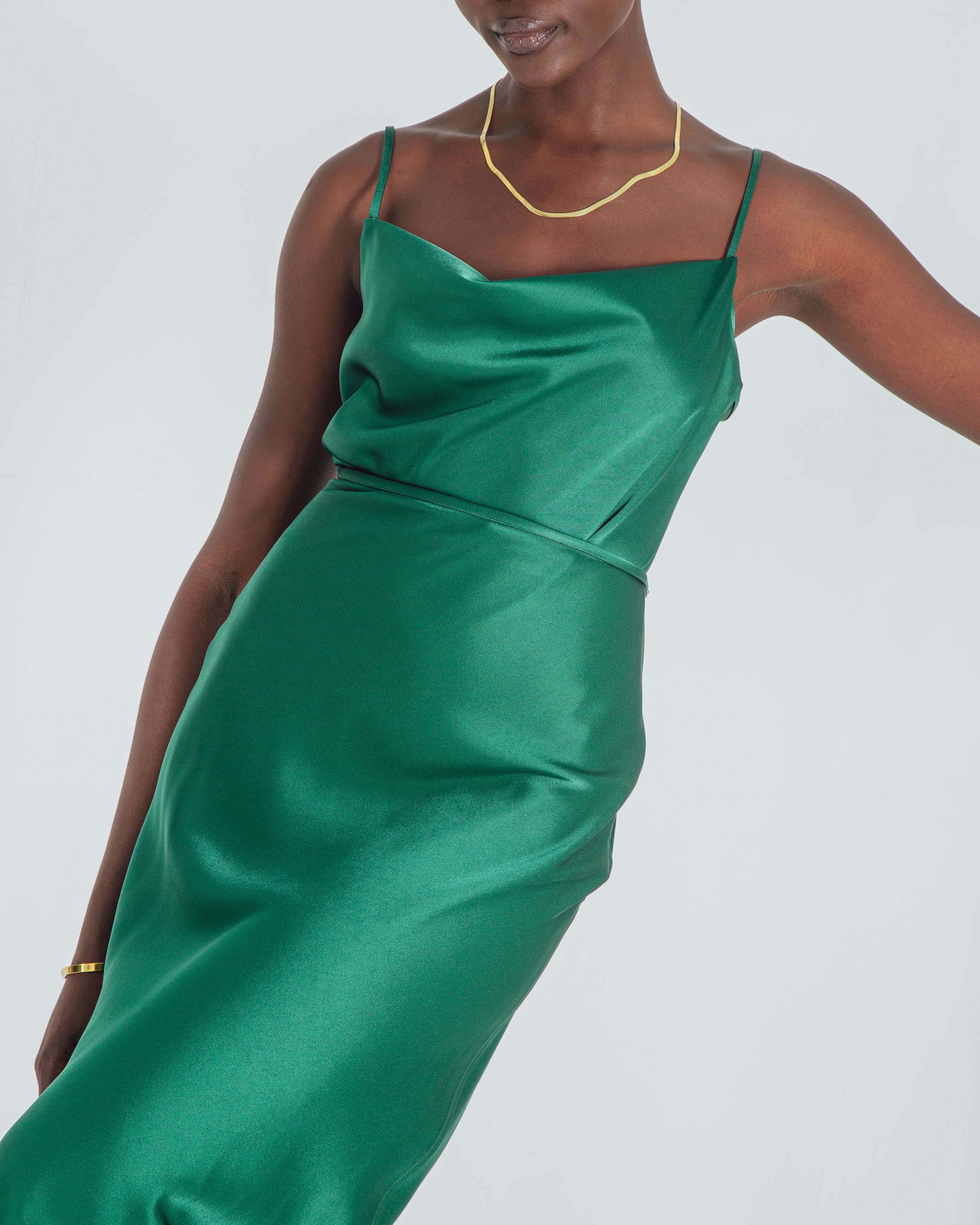 Essentials - Satin Cowl-Neck Top