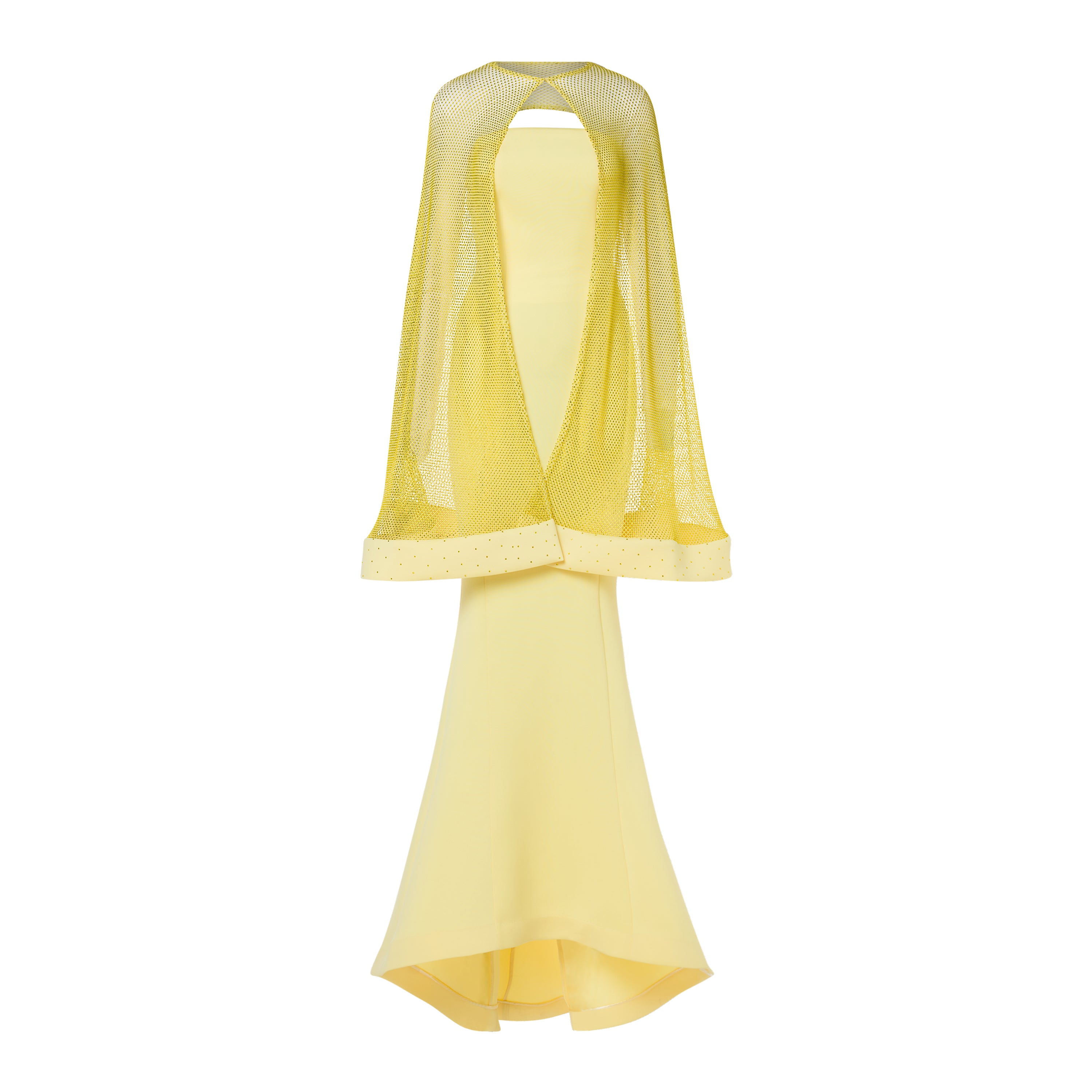 Salma Crystal Embellished Cape Gown