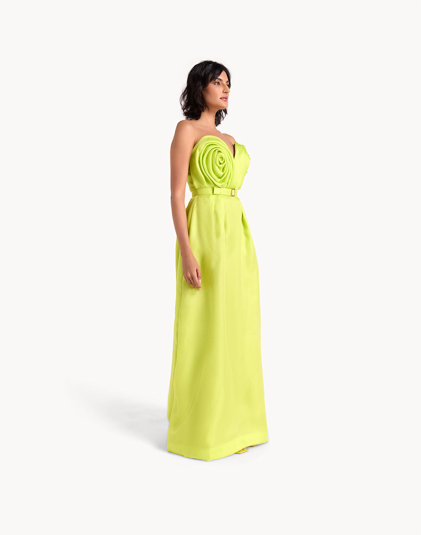 Silk Organza Corset Sweetheart Dress