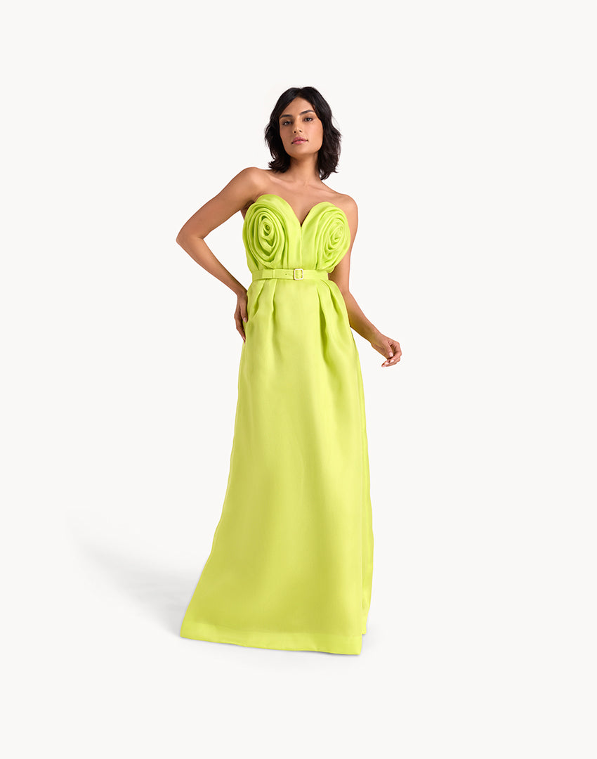 Silk Organza Corset Sweetheart Dress