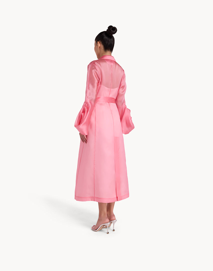 Silk Organza Bow-Sleeve Coat