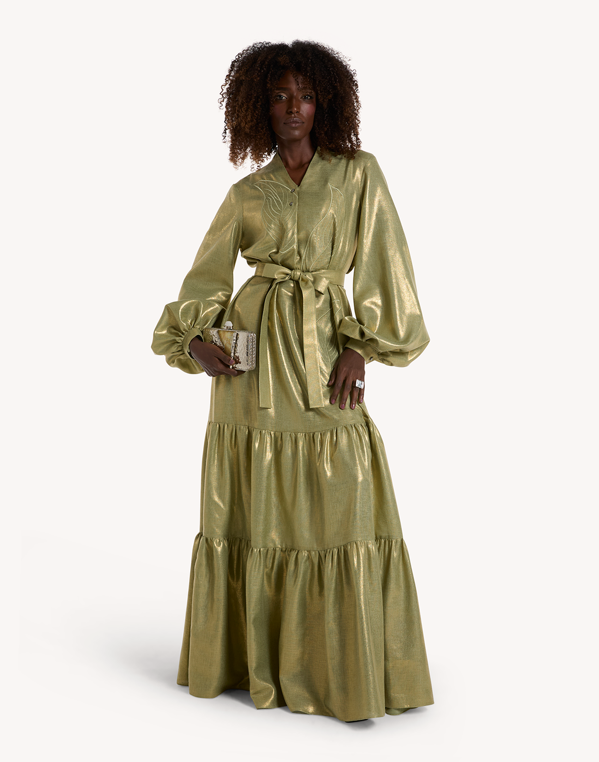 Yasmin Leaf linen Maxi Dress