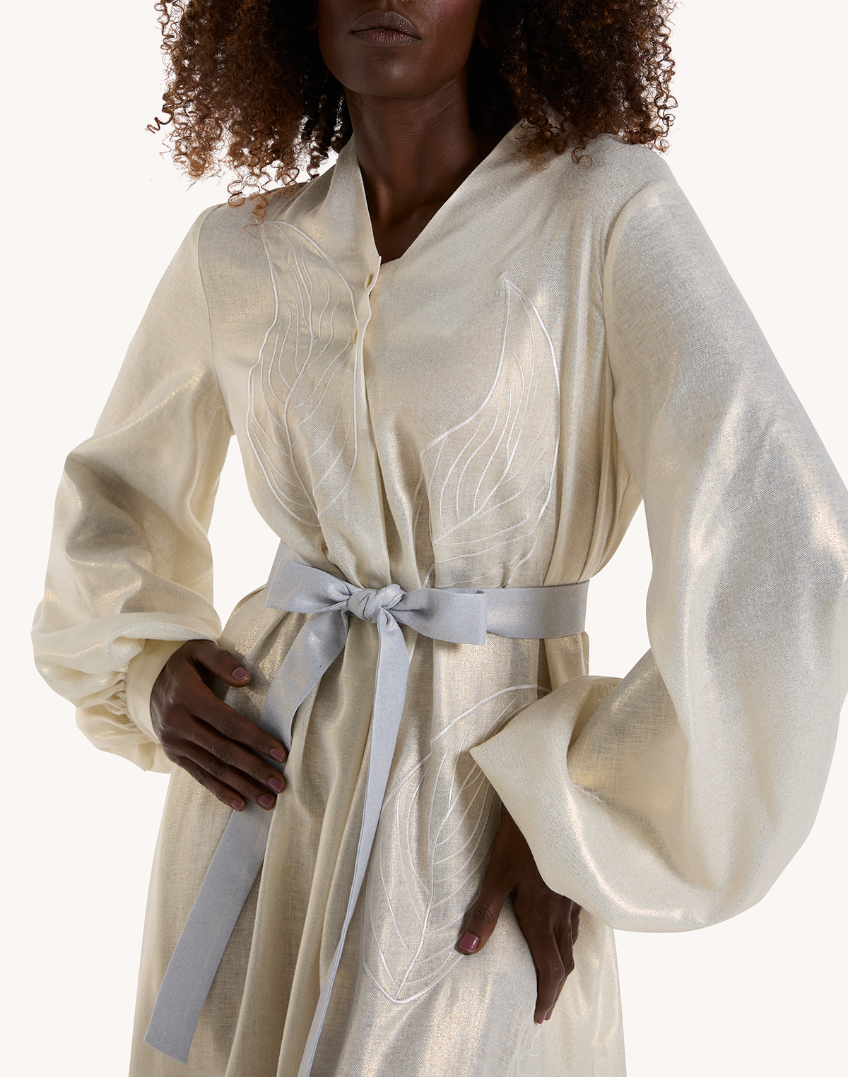 Yasmin Leaf linen Maxi Dress