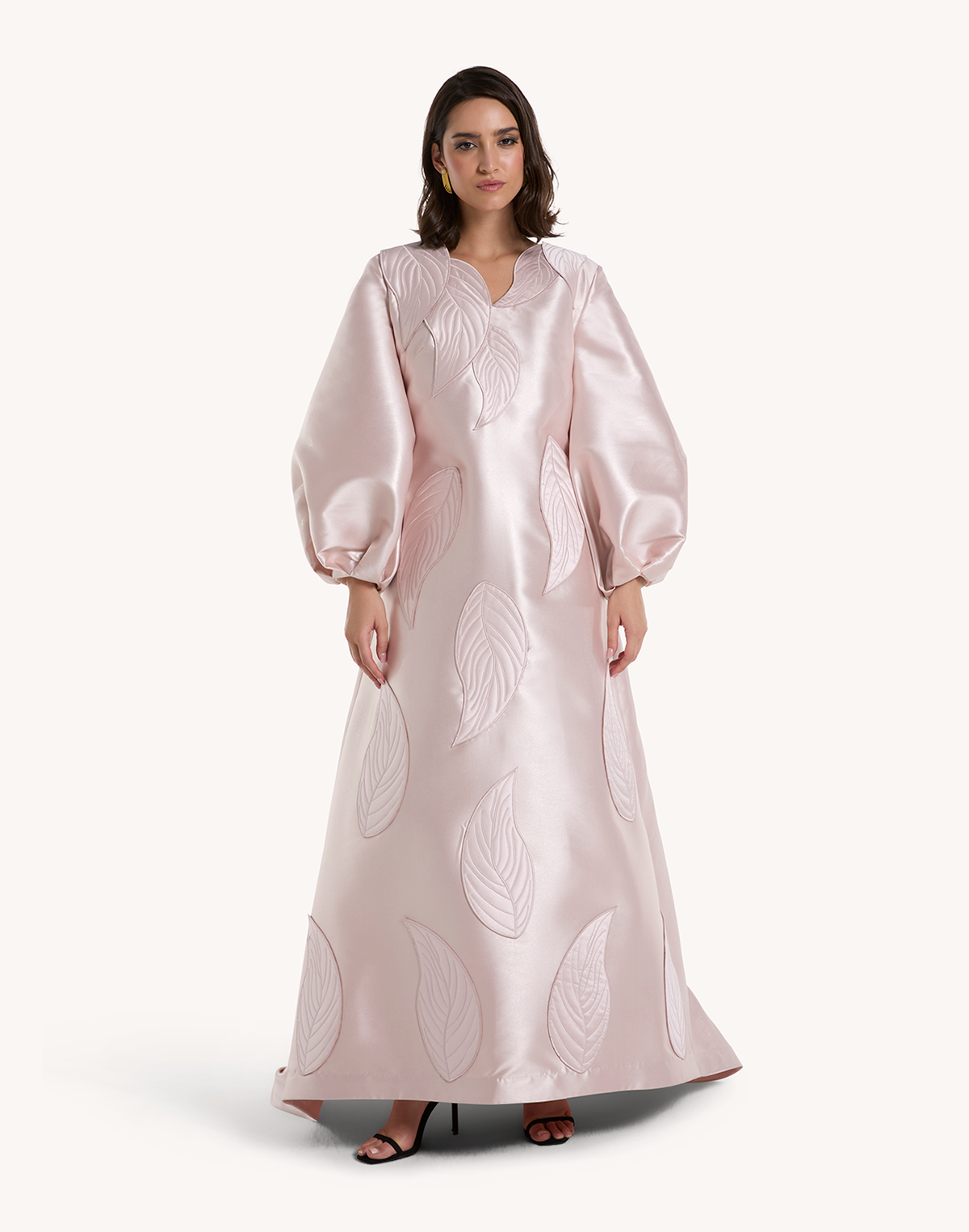 Sheba Leaf Appliqué Gown
