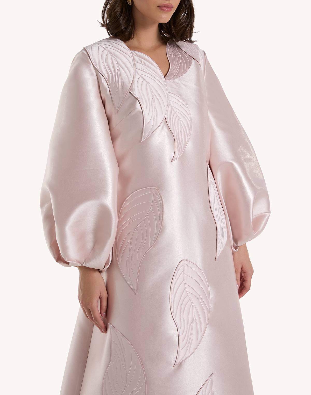 Sheba Leaf Appliqué Gown