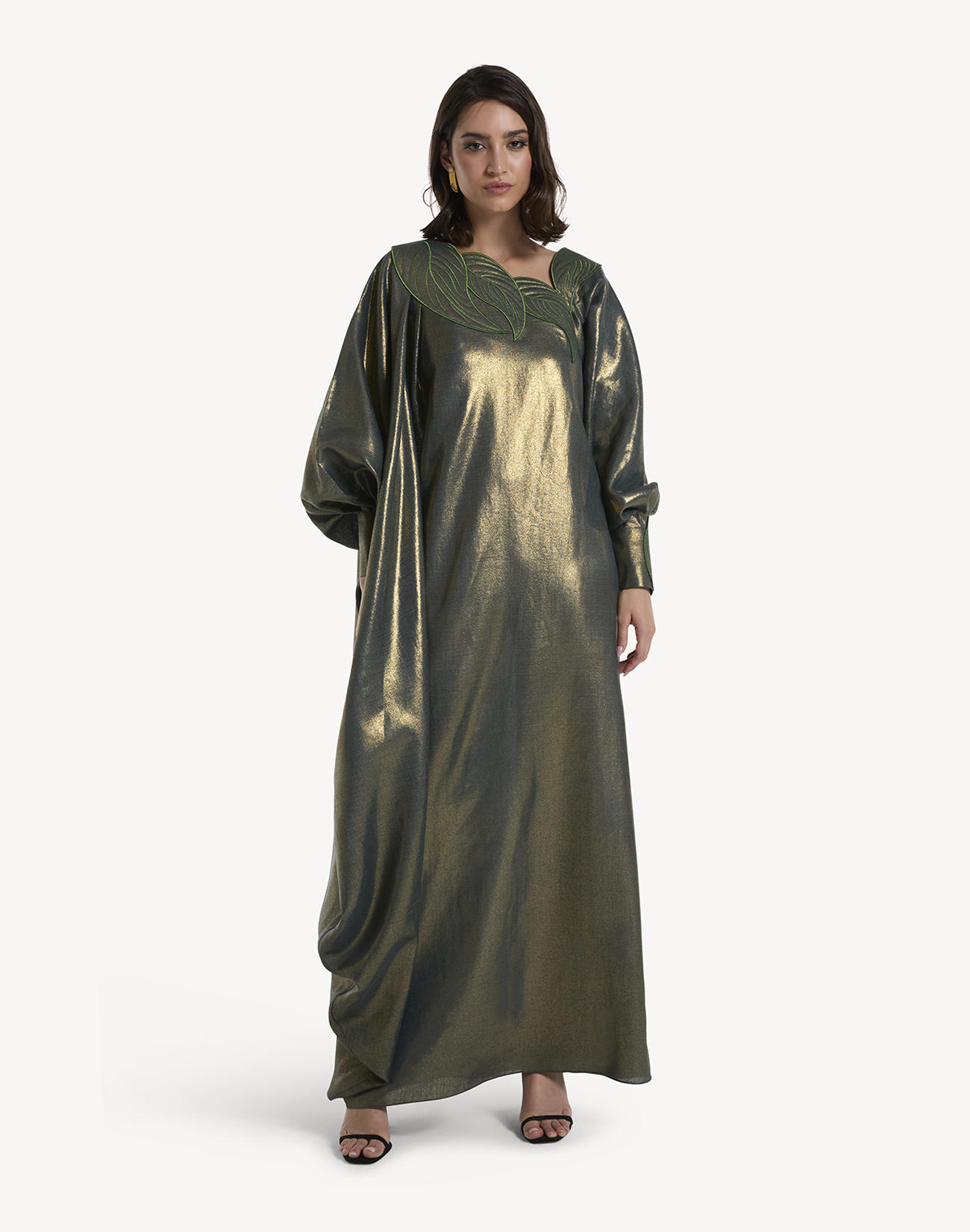 Sofia Leaf Appliqué Kaftan