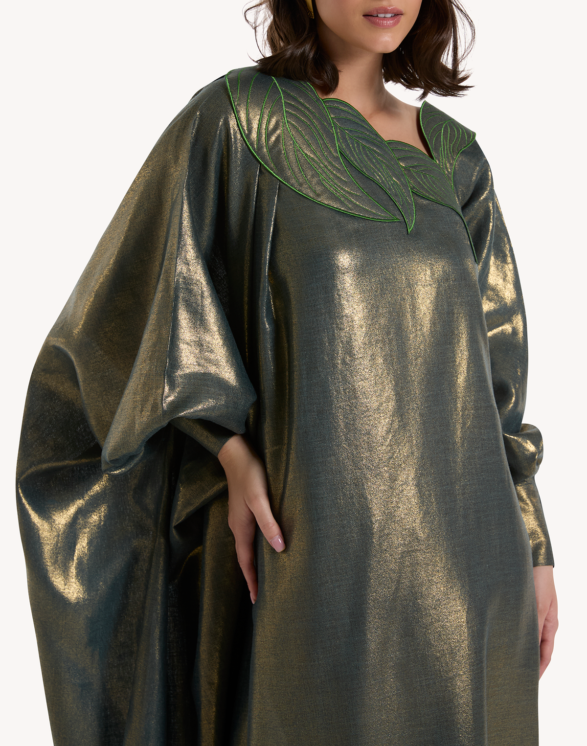 Sofia Leaf Appliqué Kaftan