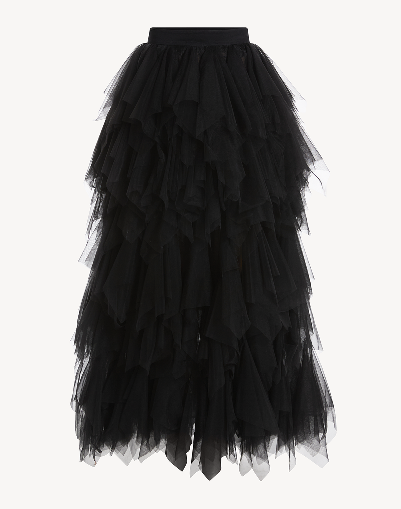 Ruffled Tulle High Leg Skirt