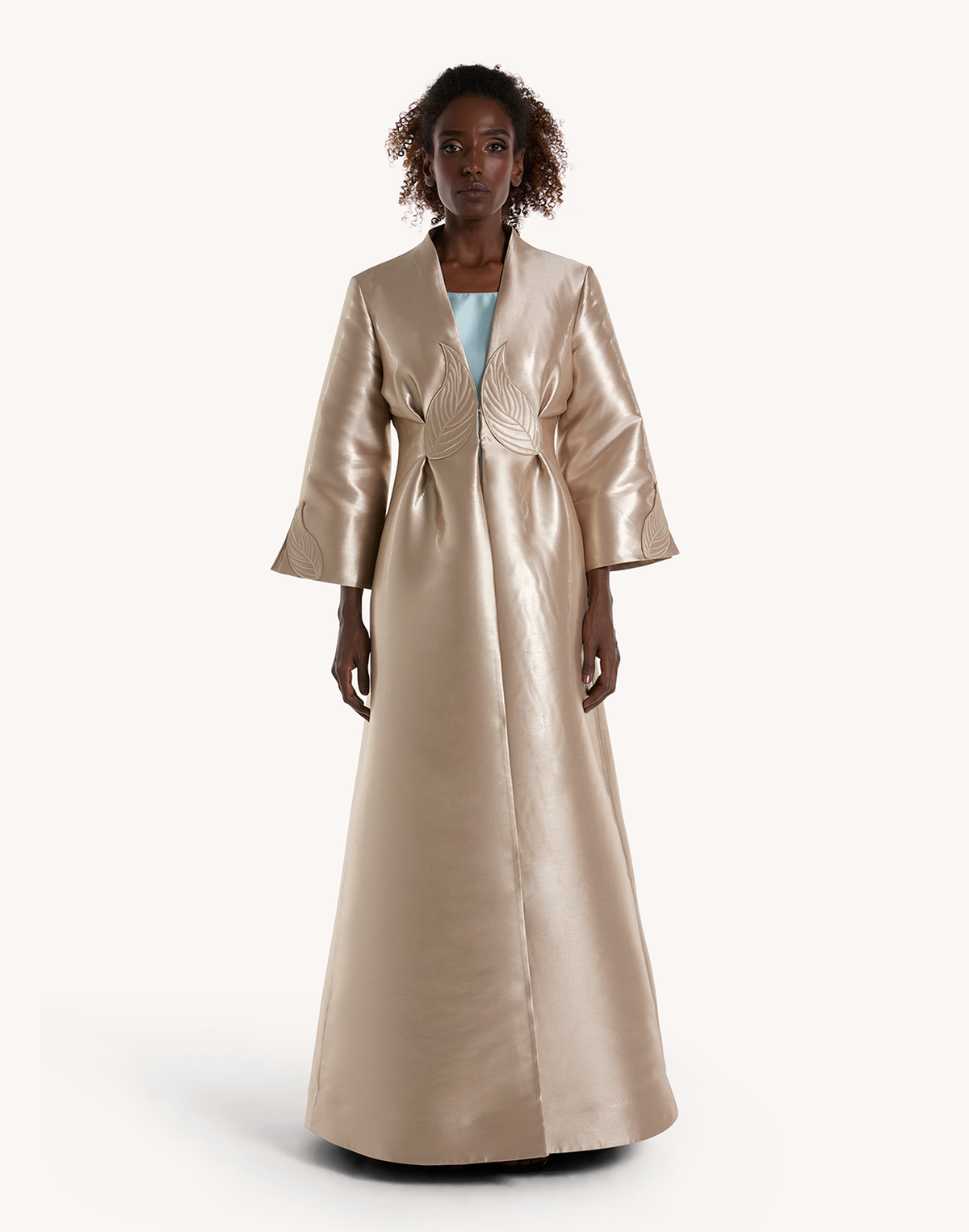 Alia Leaf Applique Kimono Abaya