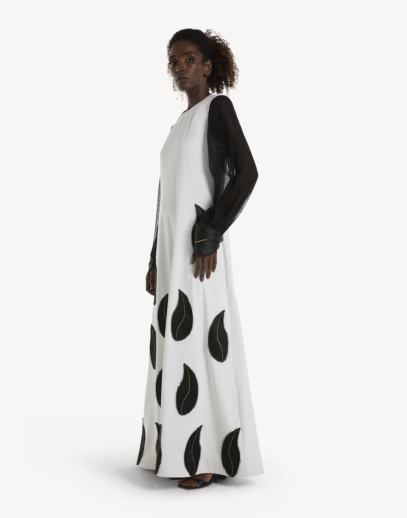 Raissa Leaf Applique Maxi Dress