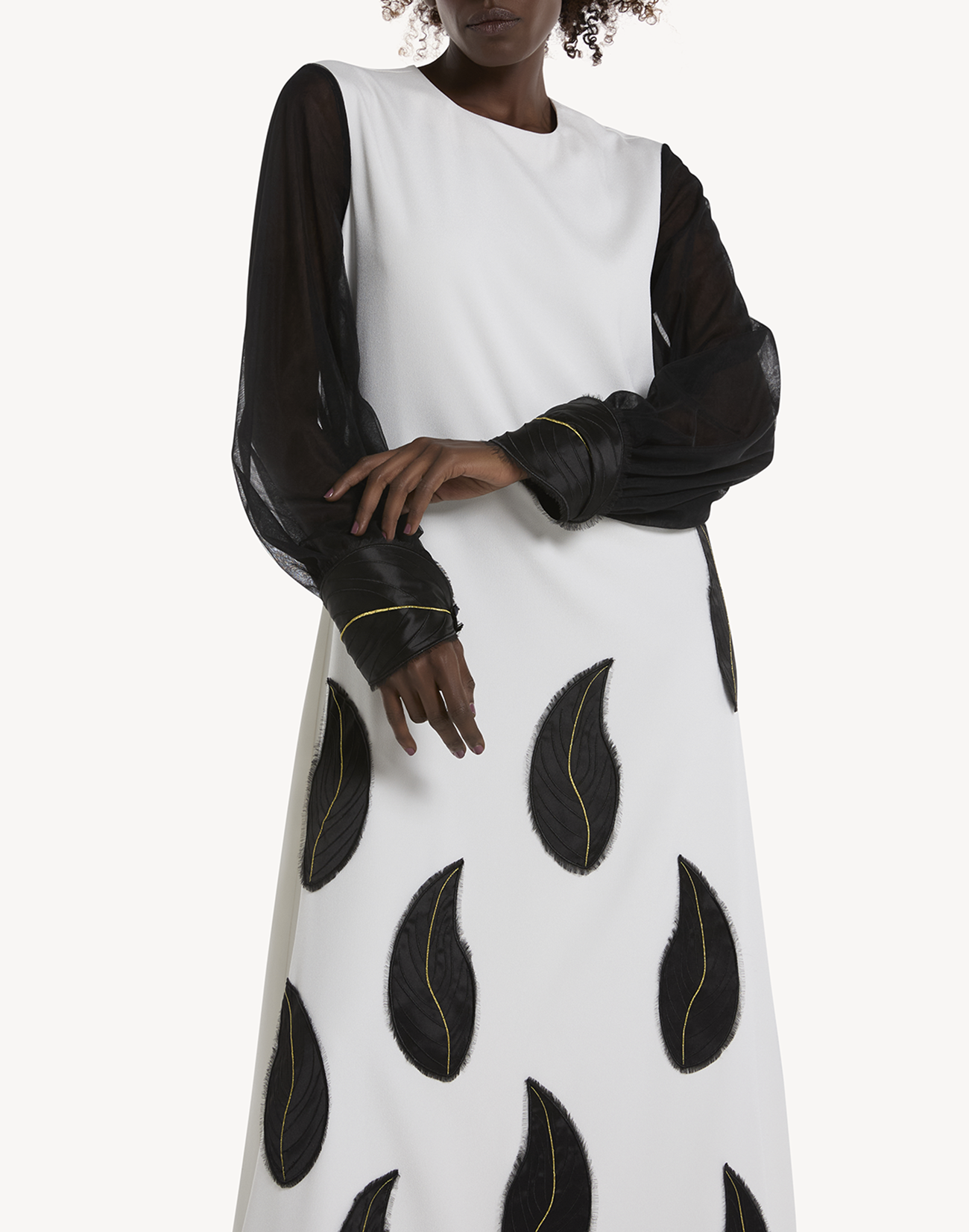 Raissa Leaf Applique Maxi Dress