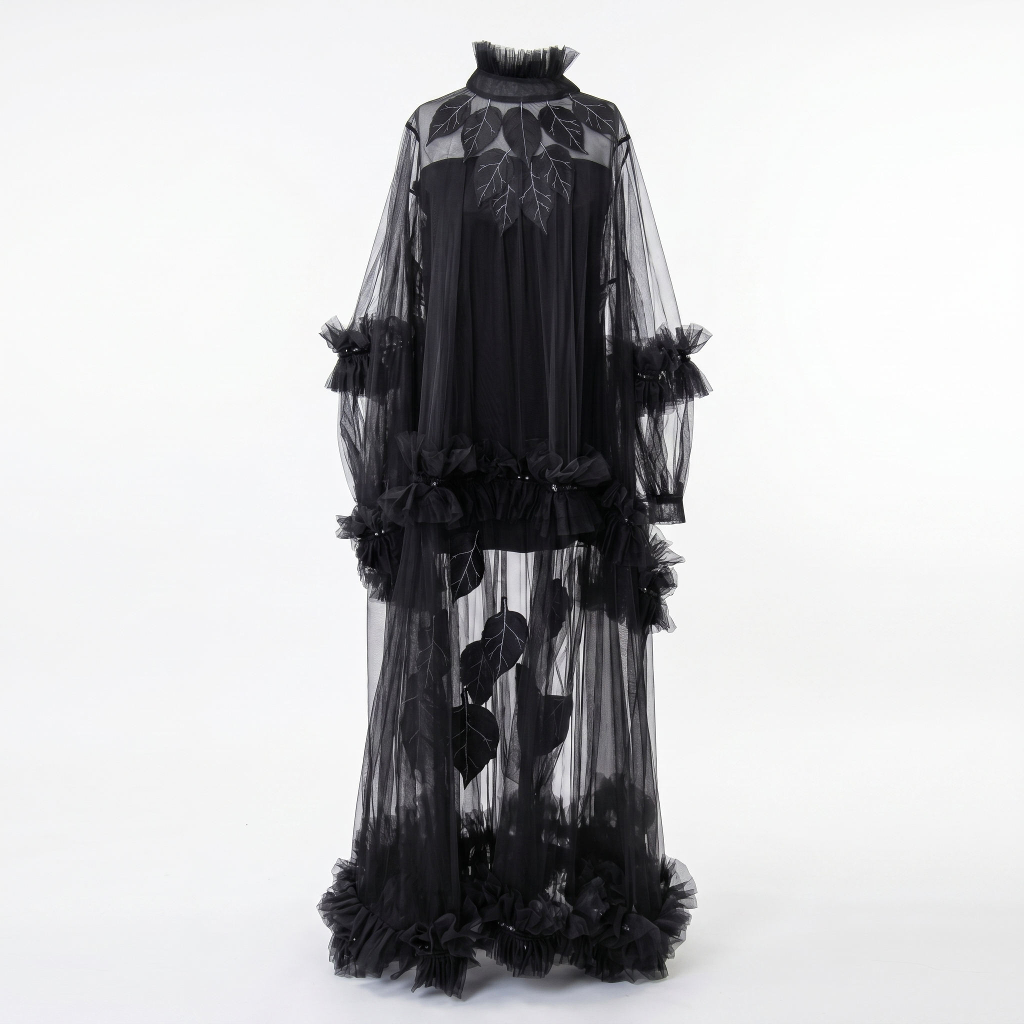 Sheer Ruffled Folia Tulle Dress